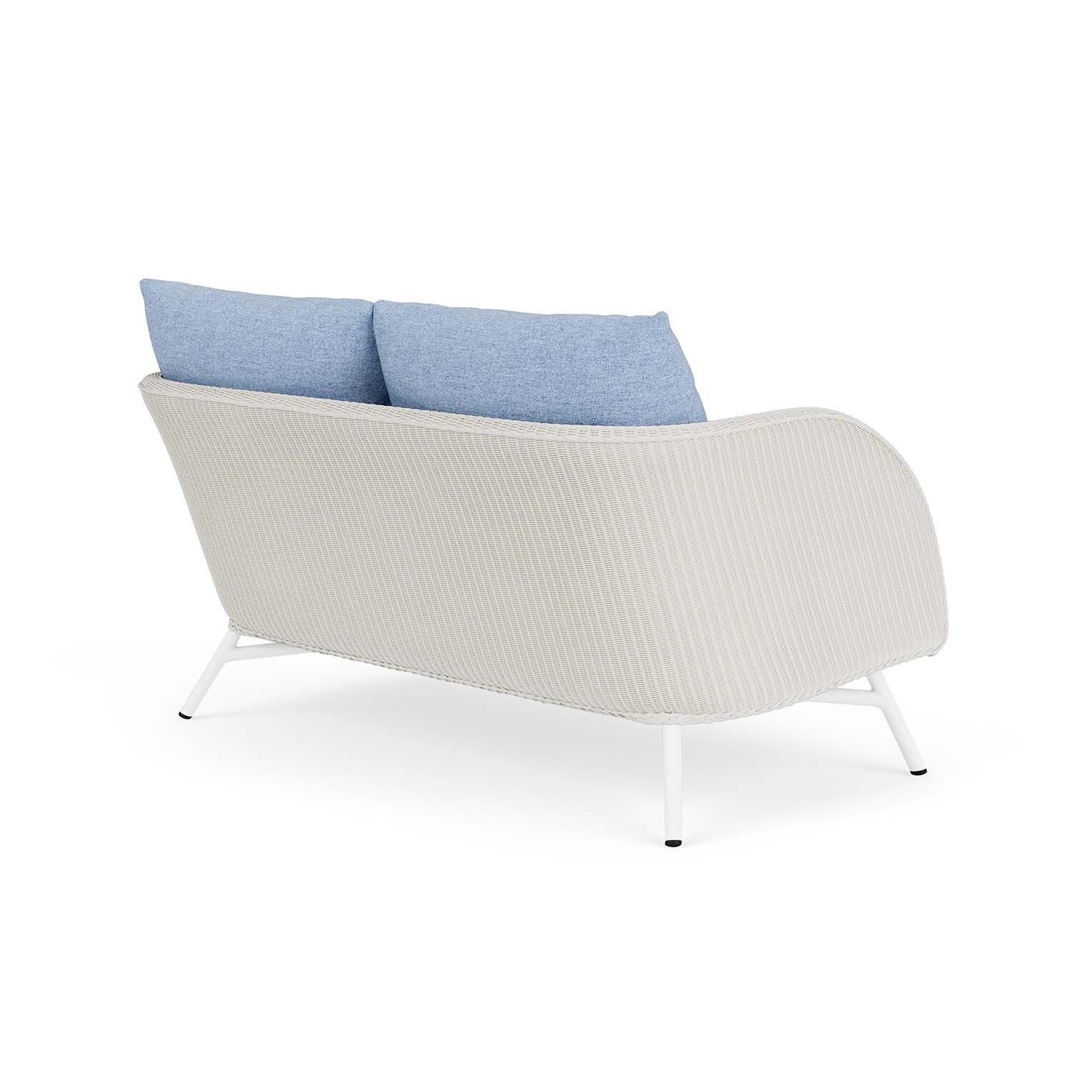 Lloyd Flanders Essence Loveseat W/Demo Skyway Fabric - Matte White Finish - Back Right thumbnail