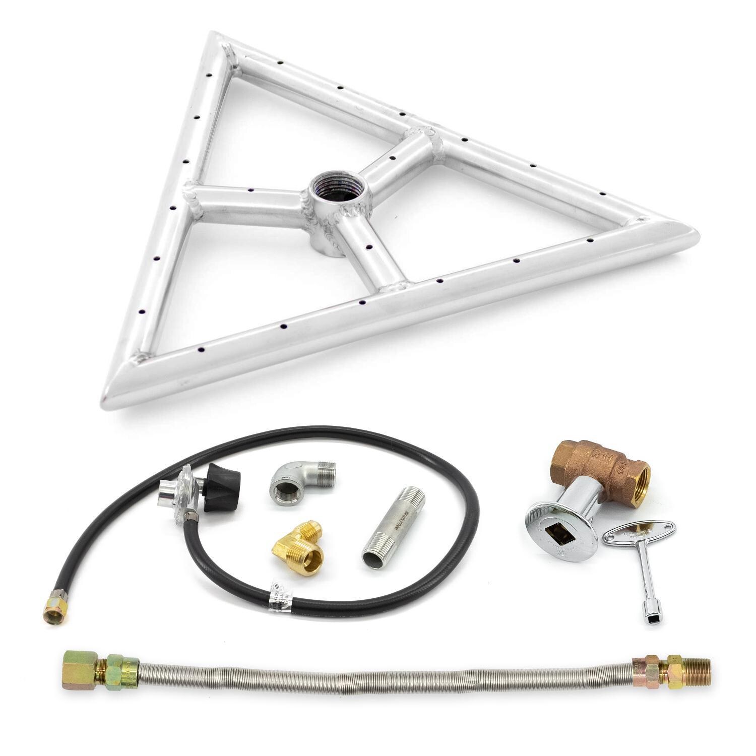 BBQGuys Signature Stainless Steel 12-Inch Propane Triangle Burner W/ Connection Kit