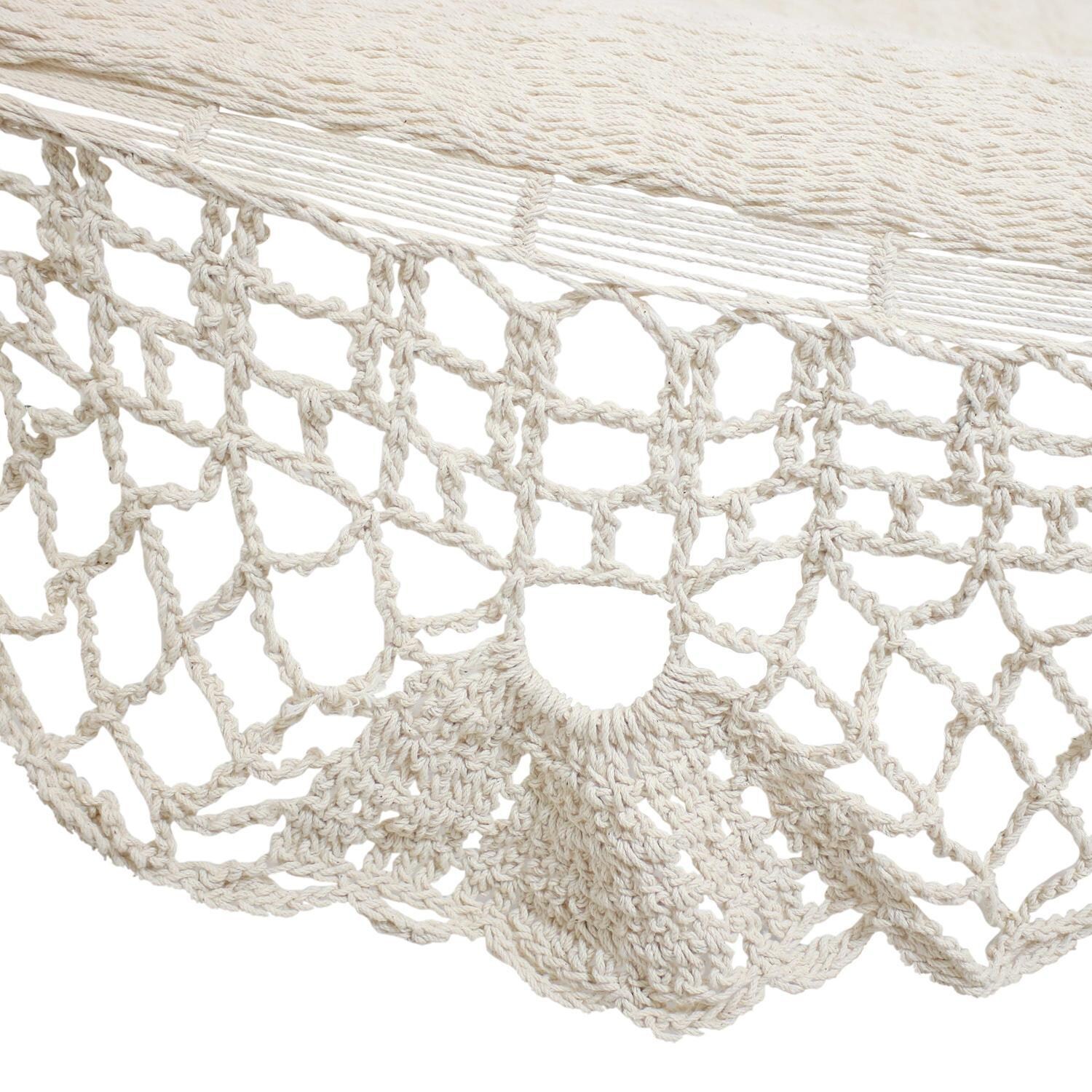 Ultimate Patio American-Style Hammock w/ 15-Foot Black Stand - Natural - Weave Detail thumbnail