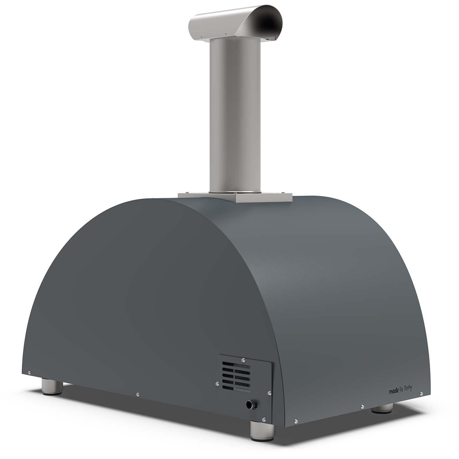 Alfa FXMD-3P-MGRIA-U Moderno 3 Pizze Natural Gas Pizza Oven - Anthracite Grey - Back Right Angled View - White Background thumbnail