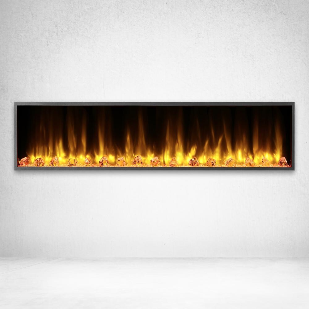 Dynasty DY-BEF80 Harmony Series 80-Inch Built-In Electric Fireplace - Shown with Crystals thumbnail