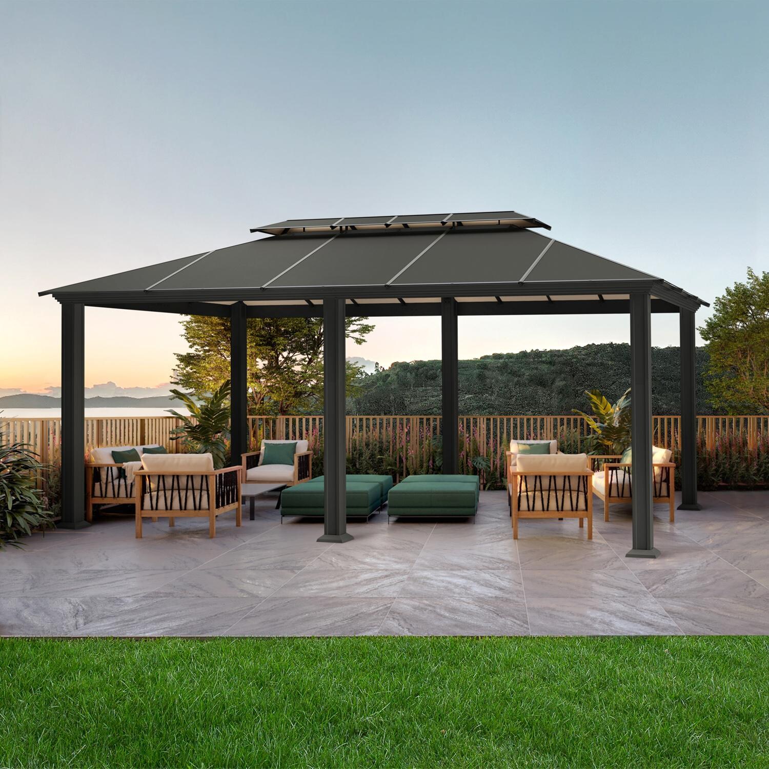 Santa Monica 12' x 20' Aluminum Hard Top Gazebo by Paragon Outdoor