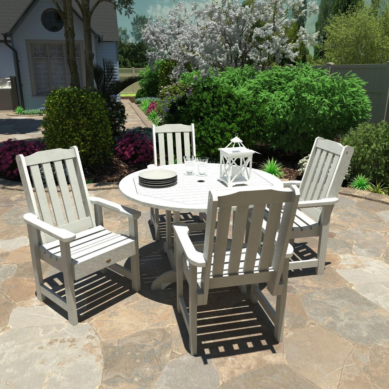 Hart Lane 5 Pc Set Recycled Plastic Dining Set In White By Lakeview