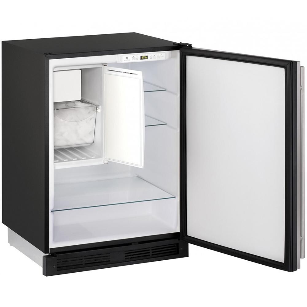 U-Line 24-Inch 4.2 Cu. Ft. Built-In Compact Refrigerator / Ice Maker - Open View - Ice Maker Interior thumbnail