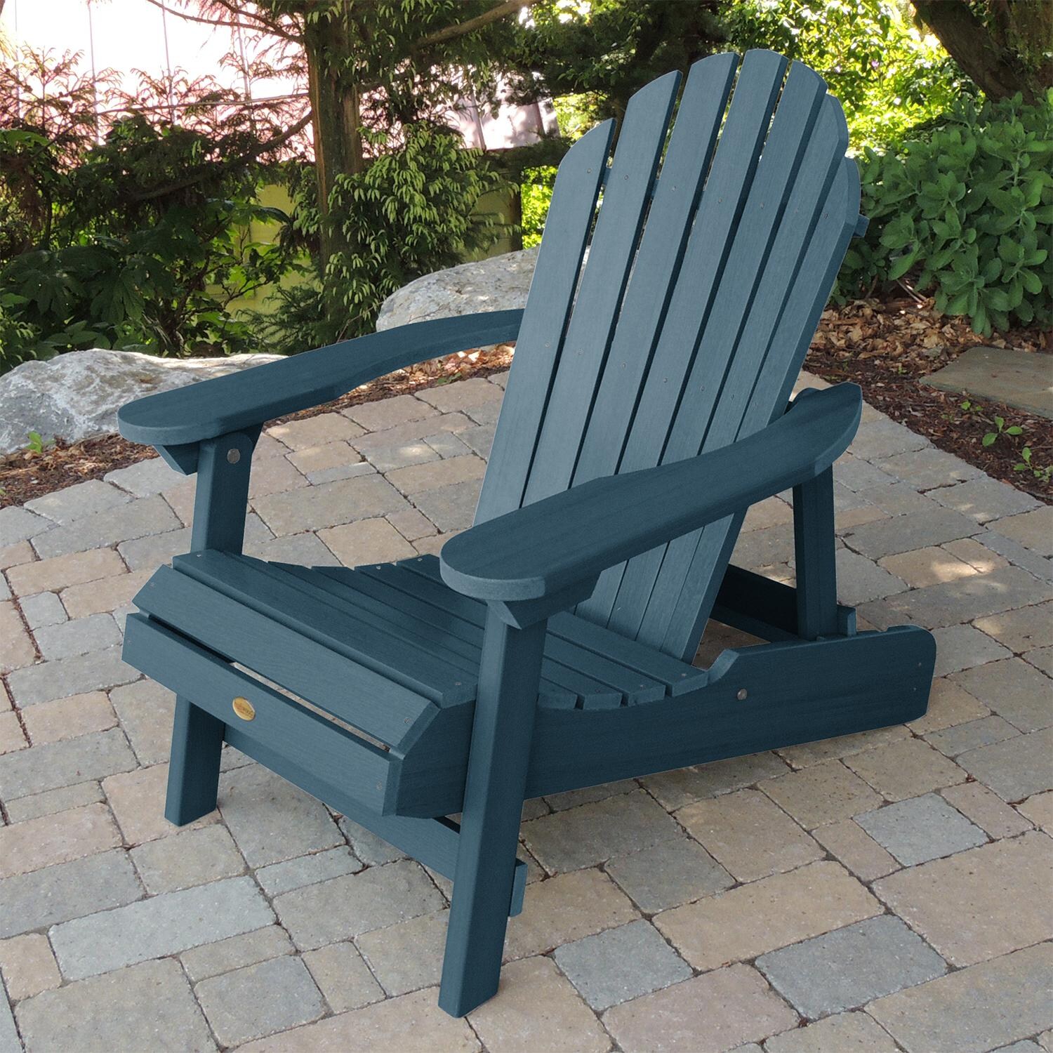 Highwood USA Hamilton Folding & Reclining Adirondack Chair - Nantucket Blue - AD-CHL1-NBE image