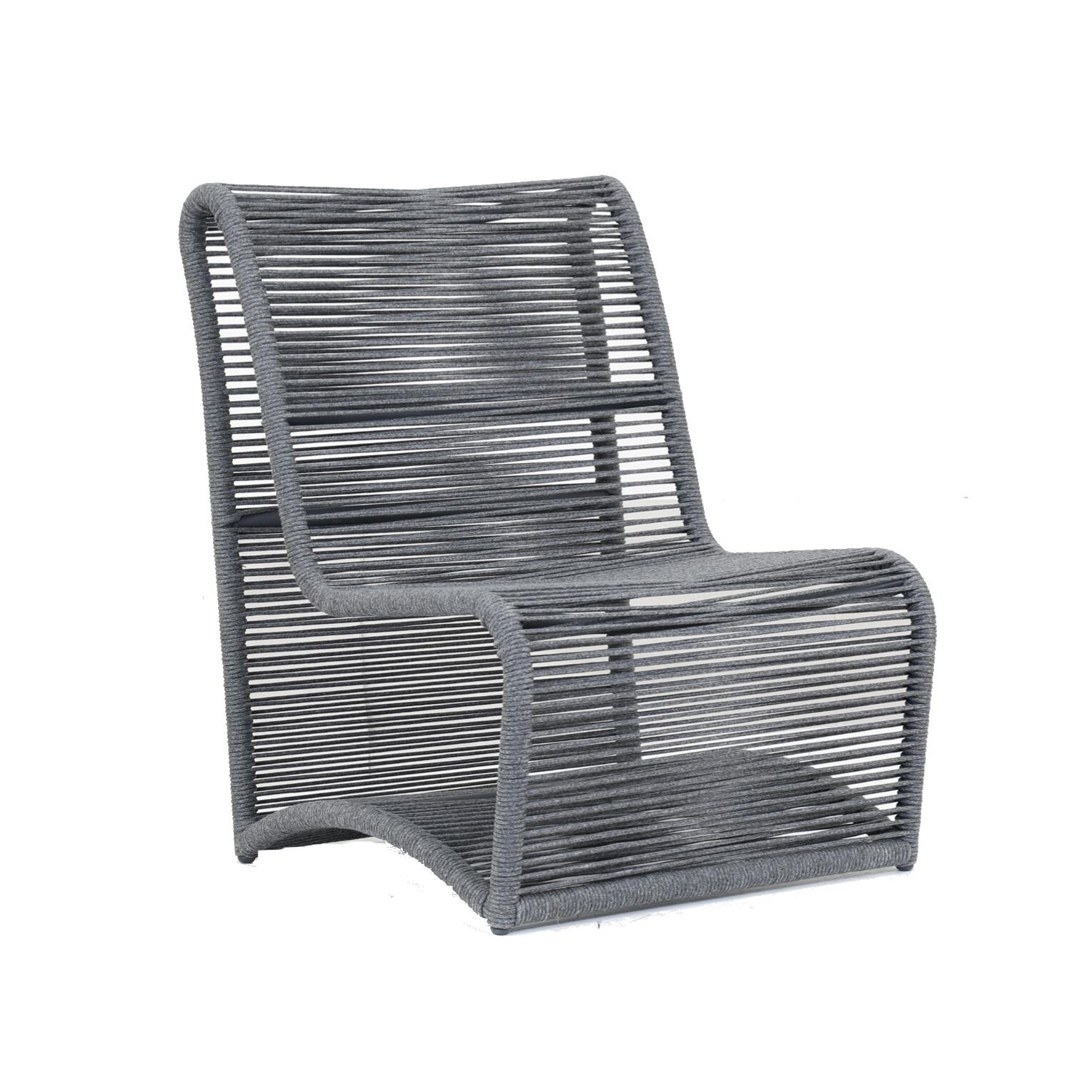 Milano Aluminum And Woven Rope Patio Armless Club Chair By Sunset West thumbnail
