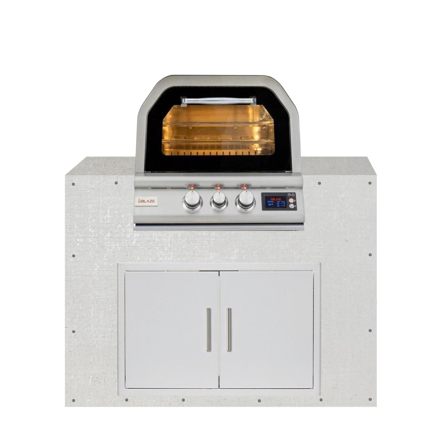 BBQGuys Signature 48-in Ready for Finish Outdoor Kitchen Module w/ Blaze 26-in Propane Outdoor Oven & Double Doors - Module - White Background thumbnail