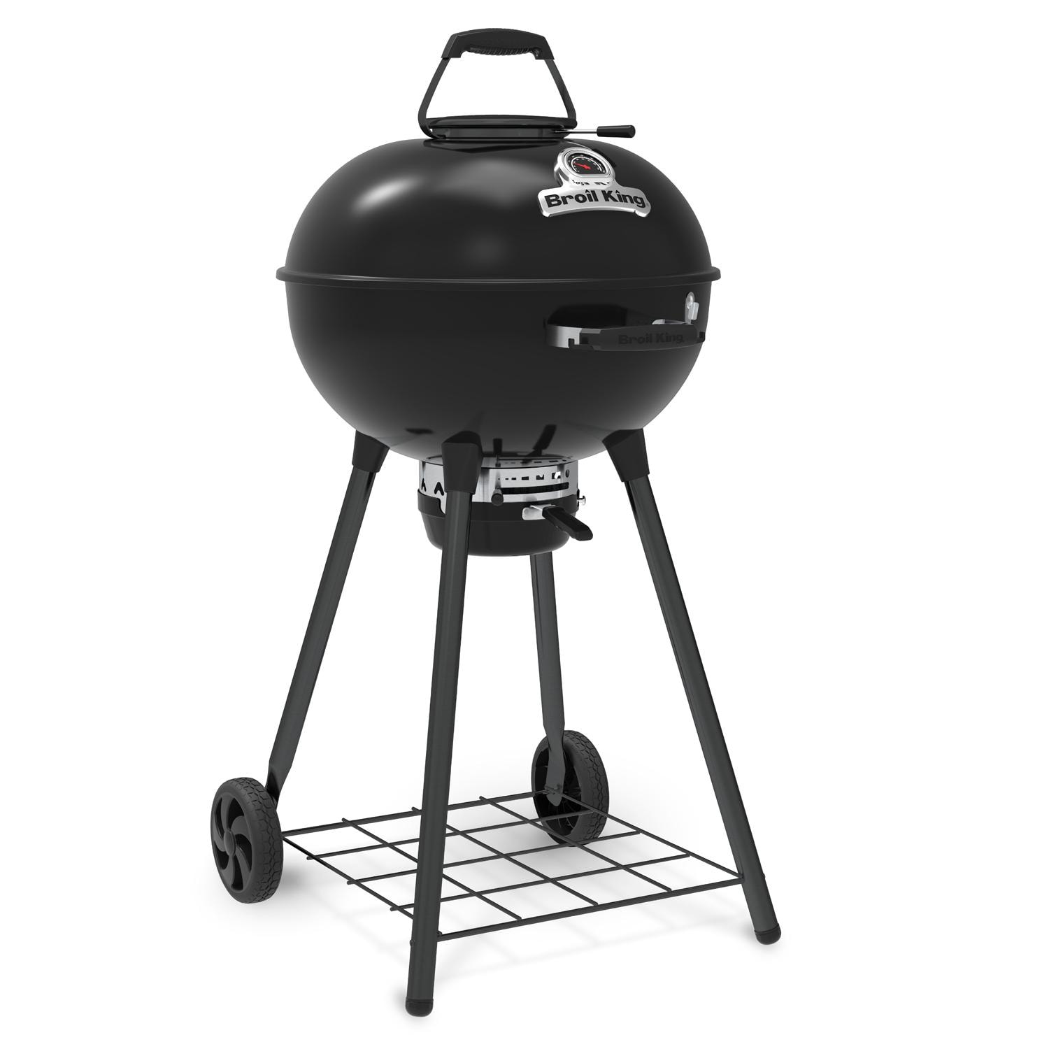 Broil King 401110B Kettle 22 1/2-in Crown Charcoal Grill - Black - Angled Right - Detail thumbnail