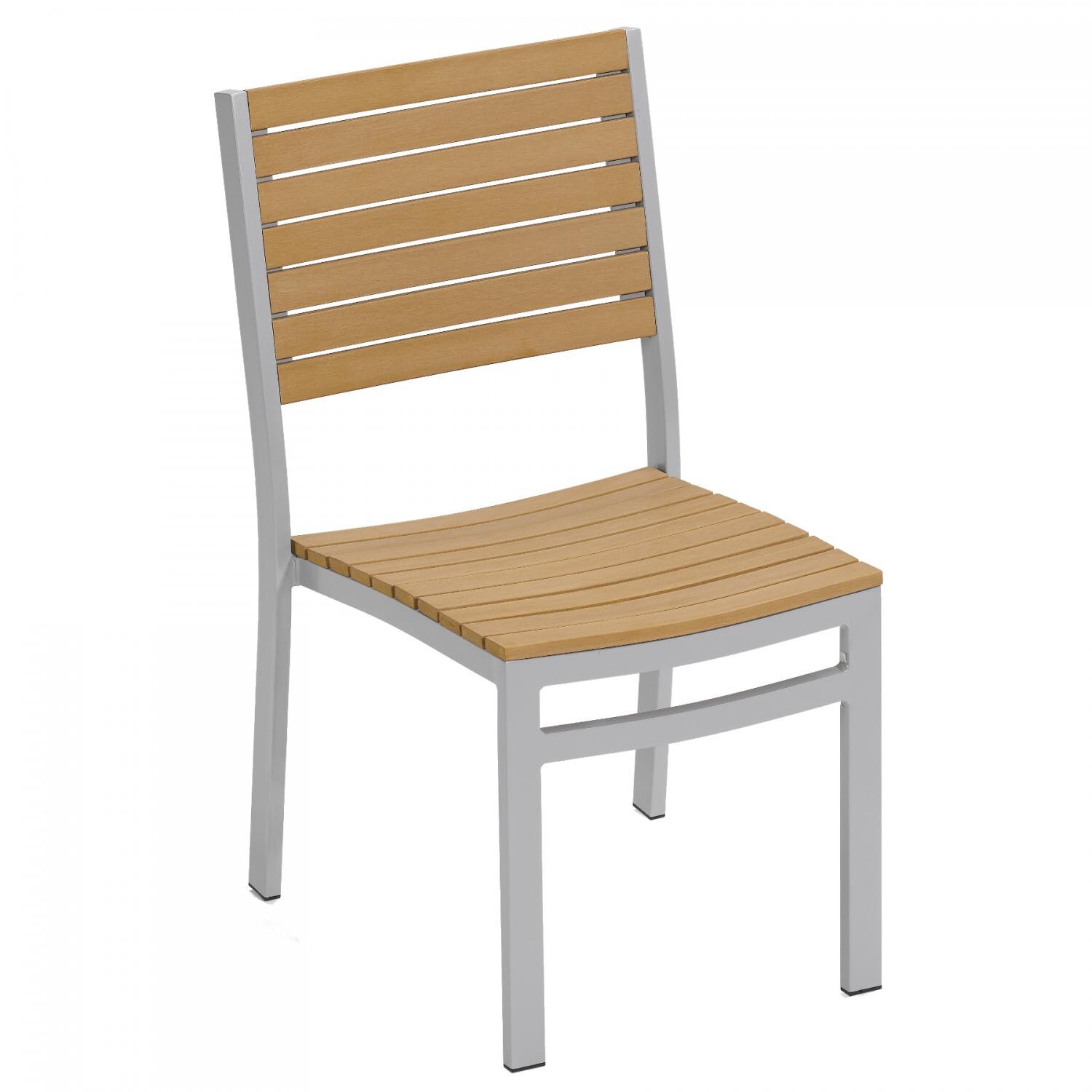 Travira Aluminum Tekwood Natural Patio Dining Side Chair thumbnail