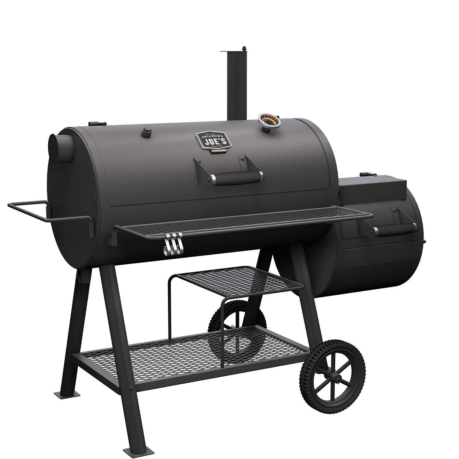Oklahoma Joe's 24203003 Highland Offset Reverse Flow Smoker/Grill - Right Angled - White Background thumbnail