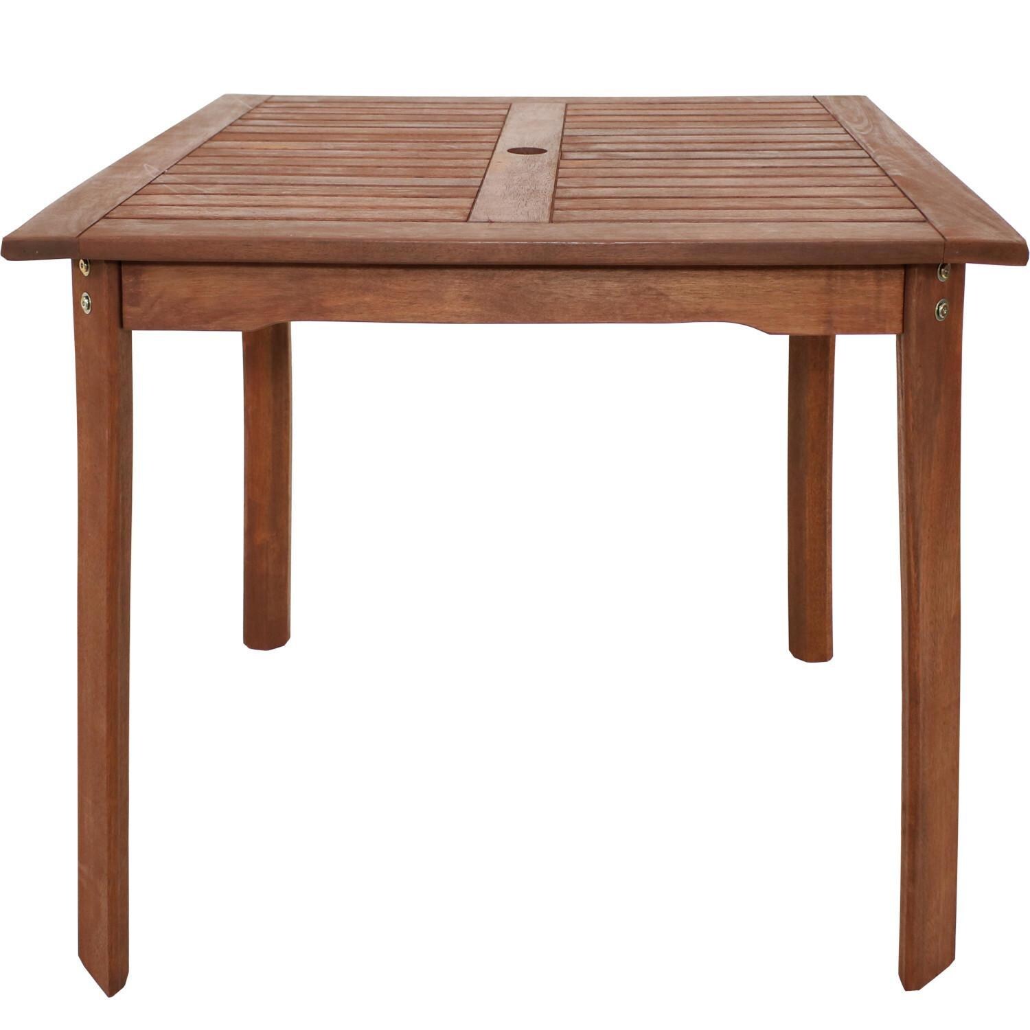 Ultimate Patio 31 1/2-Inch Meranti Wood Square Table W/ Teak Oil Finish - Front View thumbnail