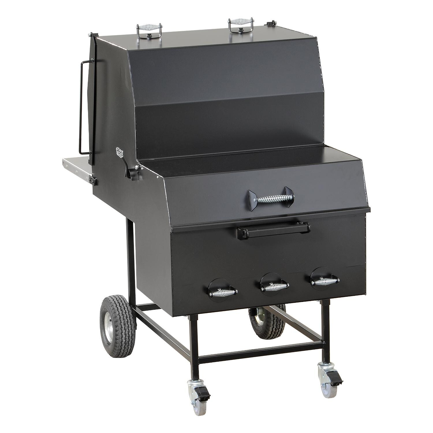 The Good-One 09300AOH Marshall Gen III 38-Inch Freestanding Charcoal Smoker - Firebox View thumbnail