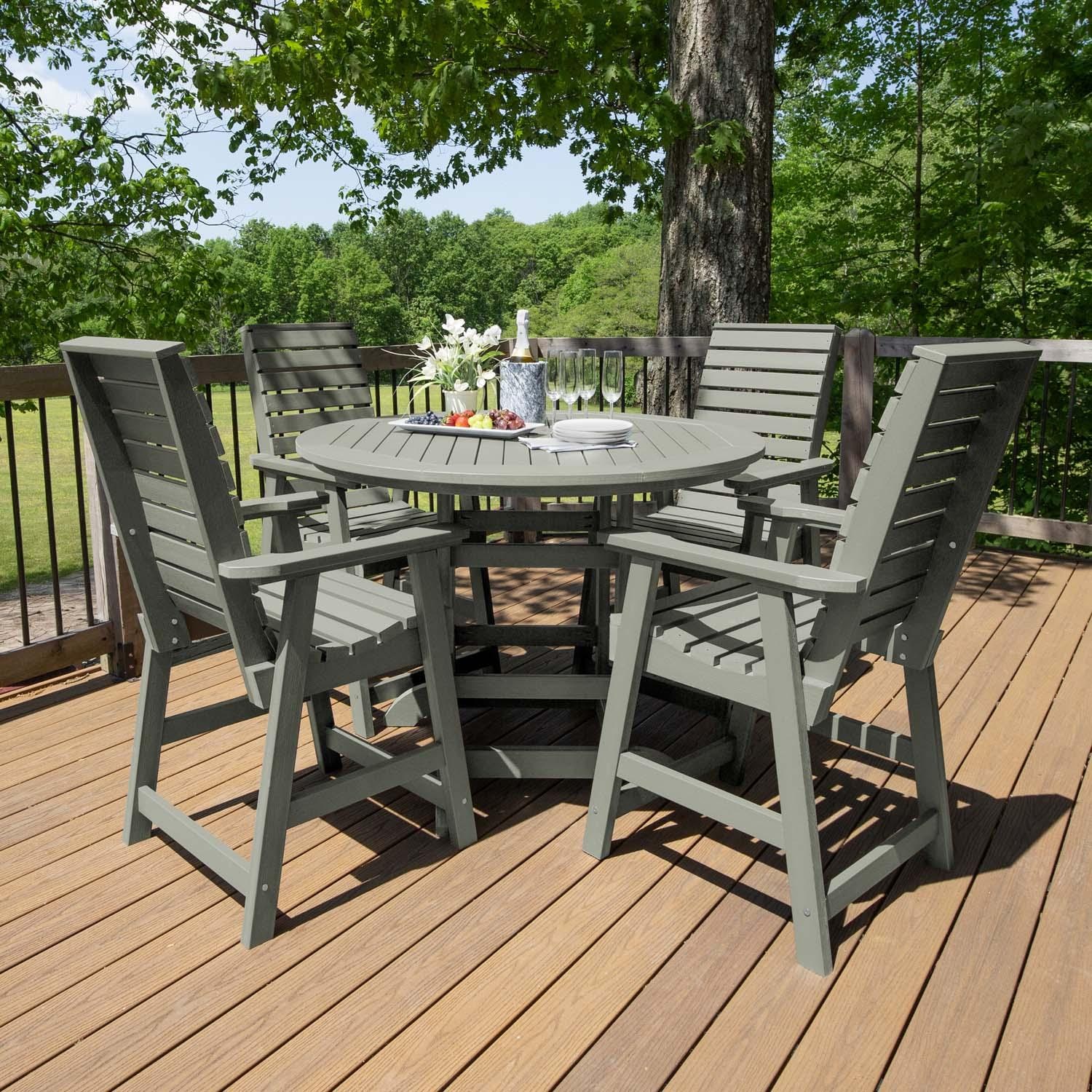 Elm Pointe 5 Pc Recycled Plastic Counter Height Dining Set in Eucalyptus by Lakeview Outdoor Designs
