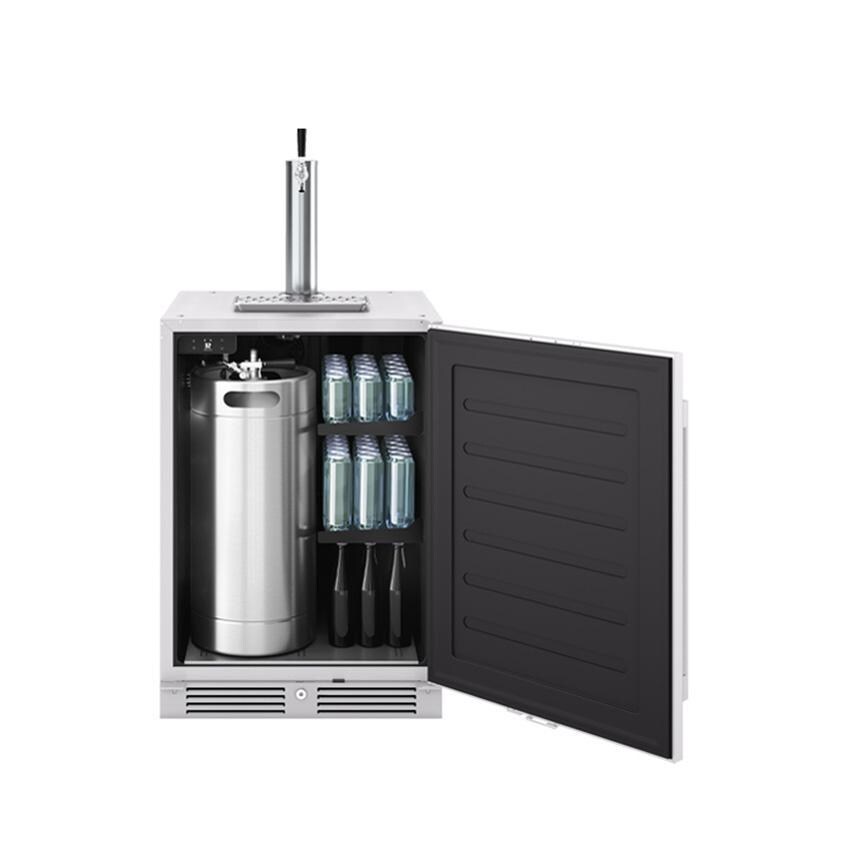 Zephyr PRKB24C01AS-OD Presrv 24-Inch Outdoor Kegerator & Beverage Cooler Double Tap on Rolling Casters w/Line Cleaning Kit - Storage Area Shown thumbnail