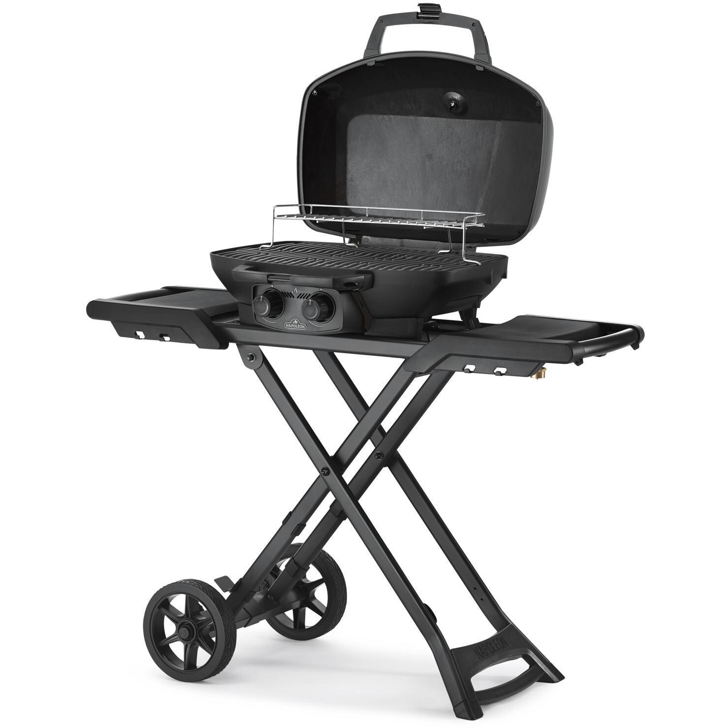 Napoleon PRO285X-MK-PHM Phantom TravelQ Pro 285X Portable Freestanding Propane Gas Grill - Matte Black - Angled View thumbnail