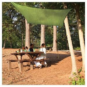 ShadeLogic Sun Shade Sail Heavy Weight 12 Foot Square - Lime Green Picnic Cover thumbnail