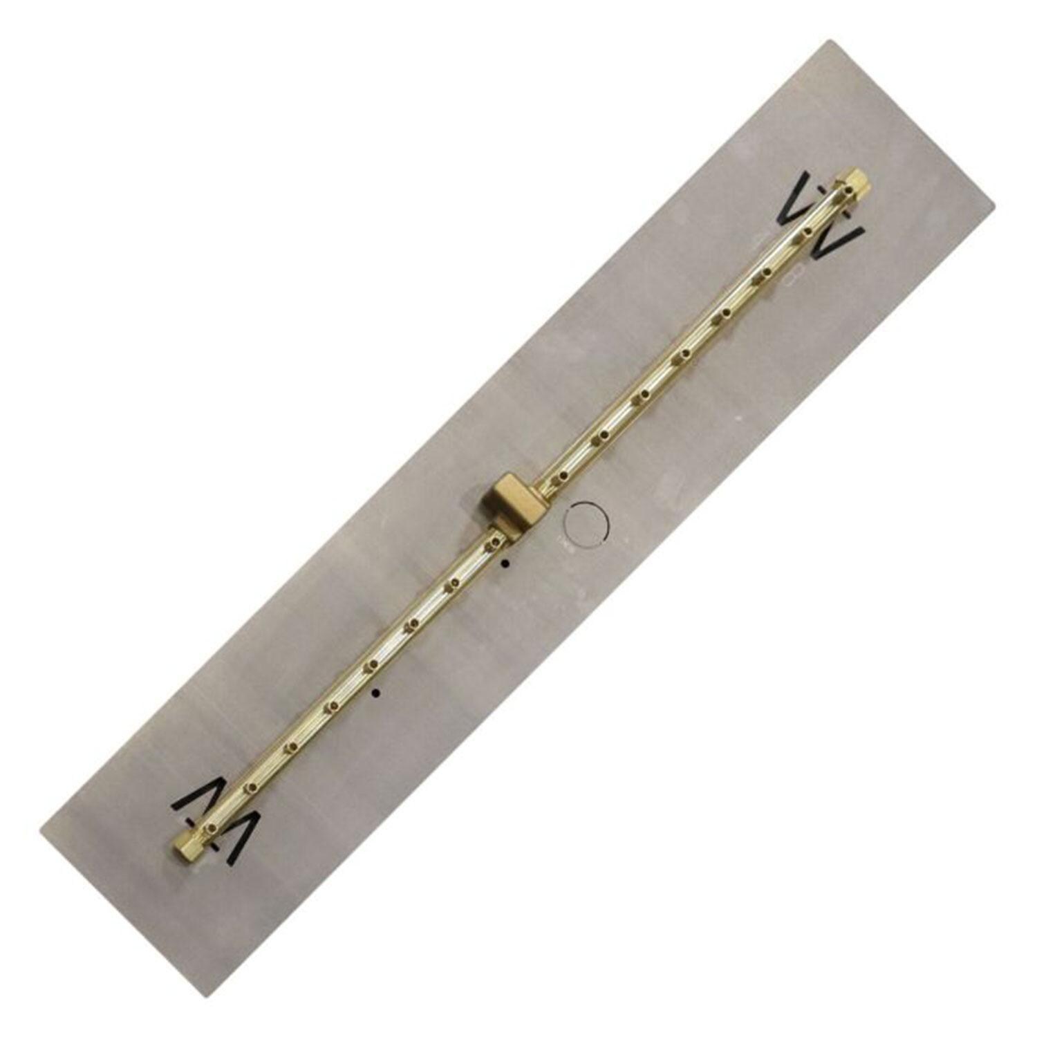 Warming Trends 33 5/8 Linear Brass Natural Gas/Propane Burner w/ 40 X 8-in Plate - White Background thumbnail