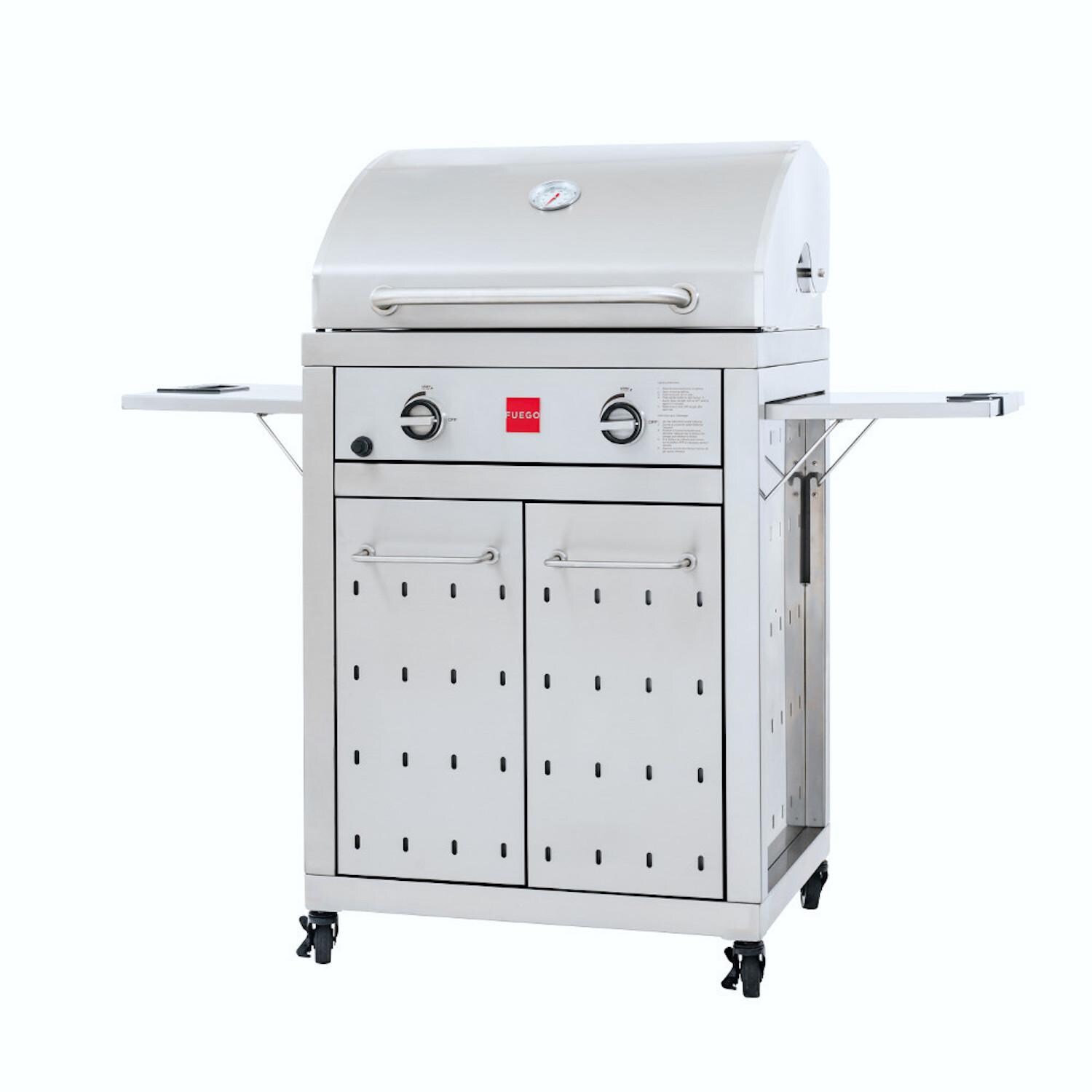 Fuego F27S F-Series 27-Inch Freestanding Propane Gas Grill - Angle View W/ Shelves Extended thumbnail