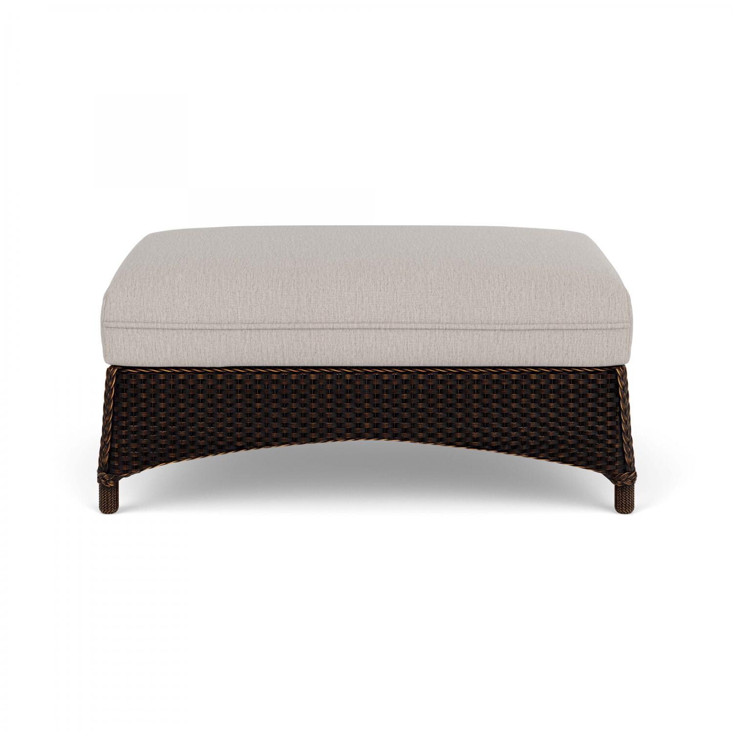 Mandalay Lloyd Loom Large Ottoman in Mink/Remy Cloud by Lloyd Flanders