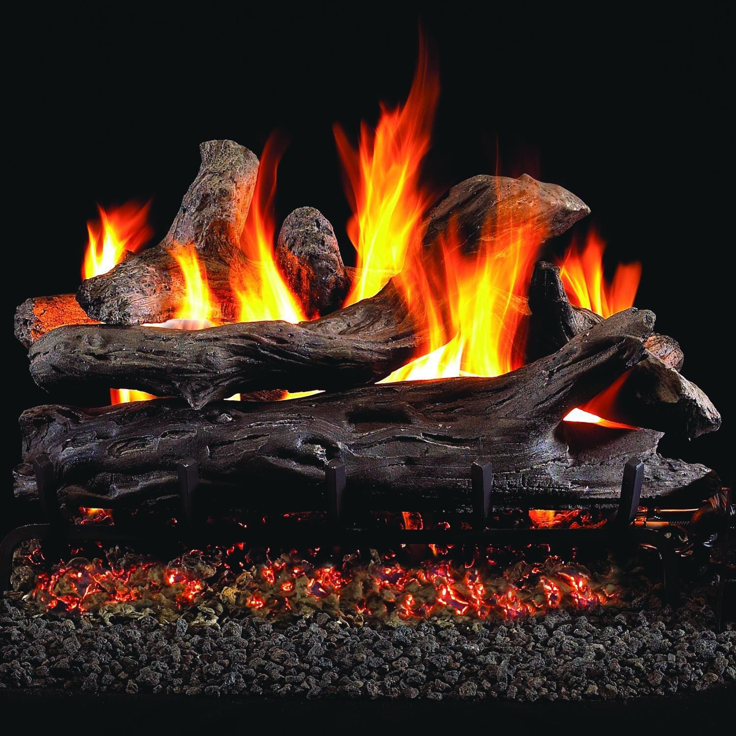 Peterson Real Fyre 30-Inch Coastal Driftwood Gas Log Set With Vented Natural Gas G45 Burner - Manual Safety Pilot