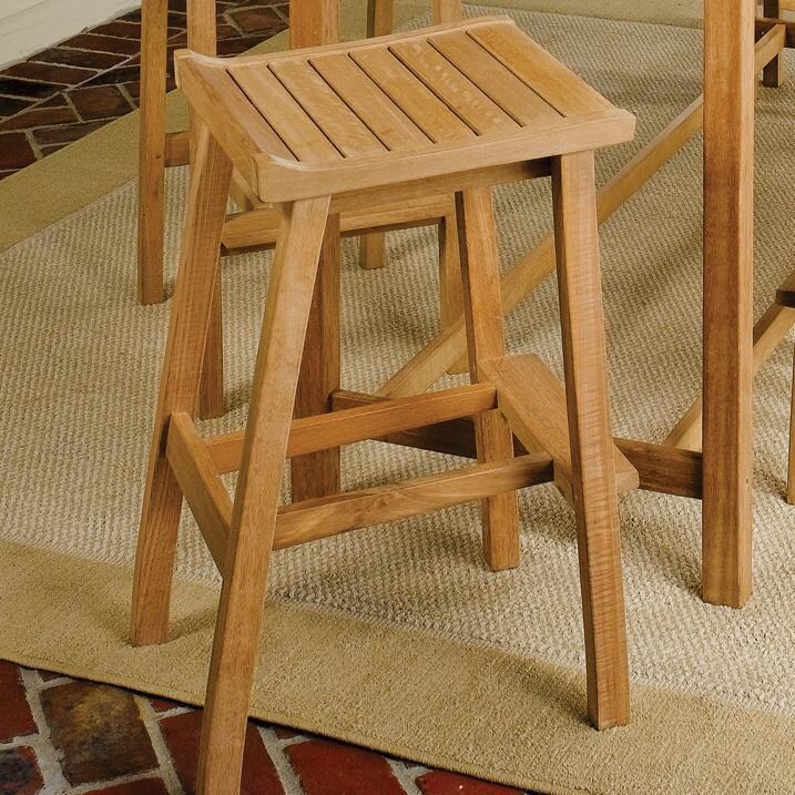Dartmoor Natural Shorea Backless Patio Bar Stool - Lifestyle thumbnail