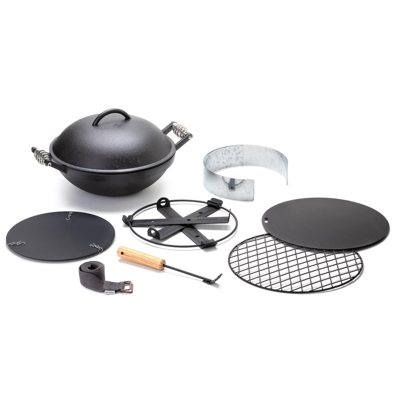 Barebones Living CKW-312 All-In-One Cast Iron Grill - Included Components - White Background thumbnail