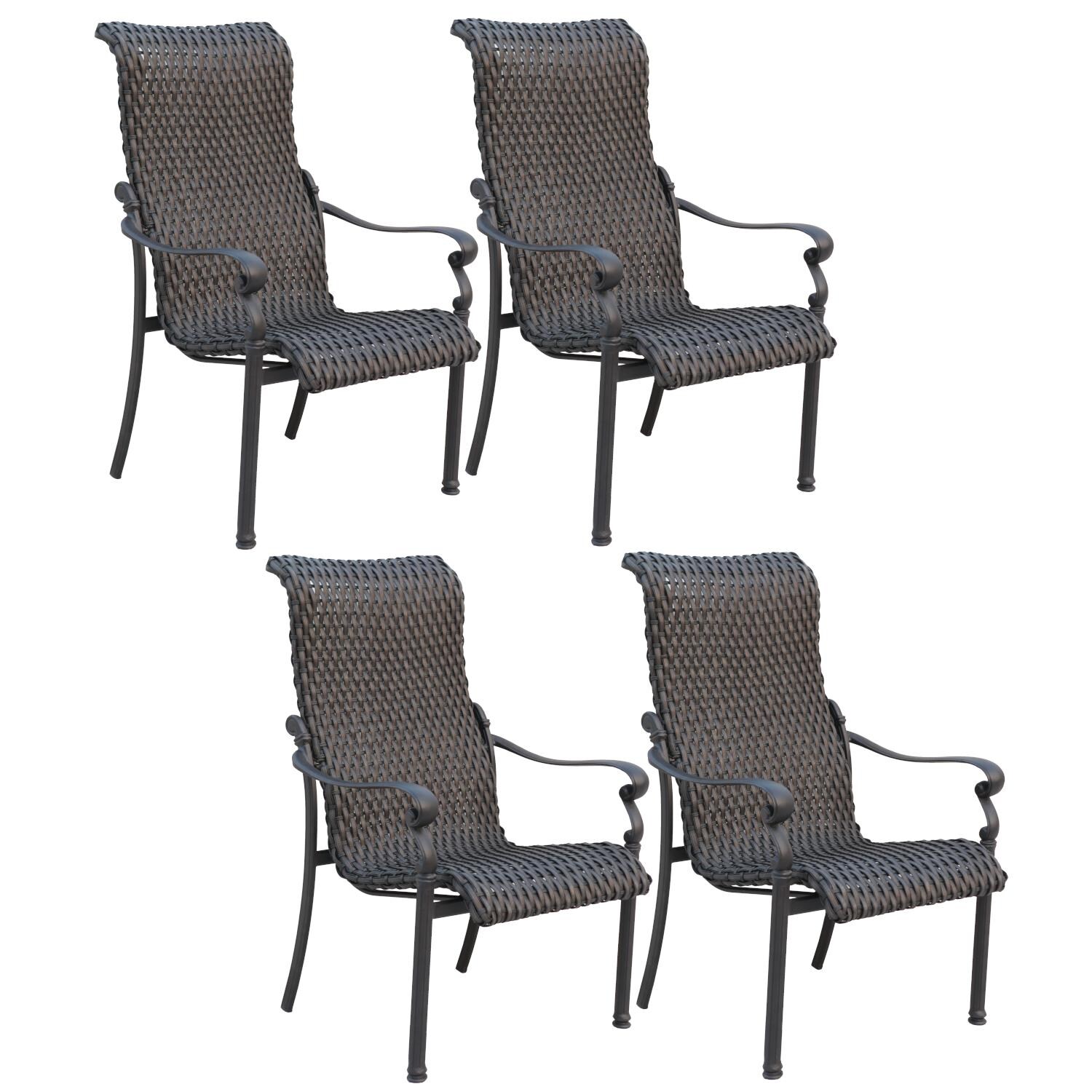 Victoria Resin Wicker 4 Pc Set Dining Chair Set in Espresso/ by Darlee