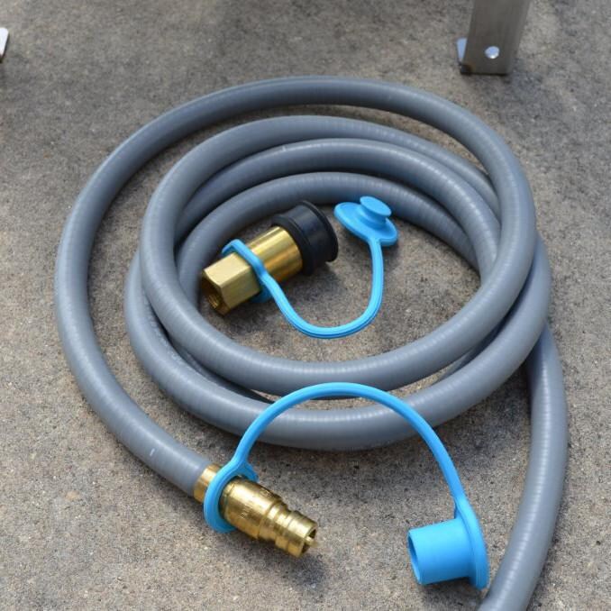 The St. Romain Cooker NG20SS 130,000 BTU Natural Gas Patio Burner And Stainless Steel Stand - Hose thumbnail