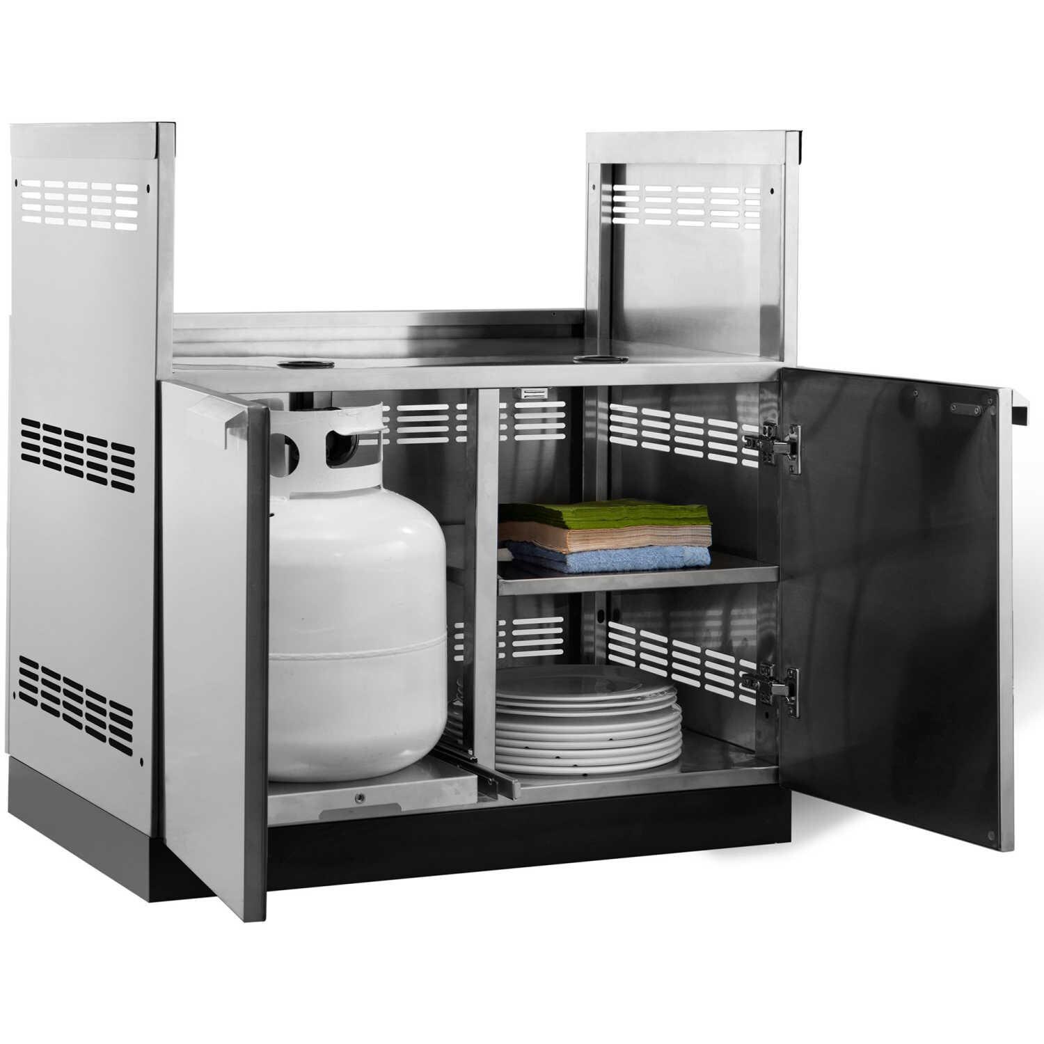 NewAge Outdoor Kitchen 33-Inch Stainless Steel Insert Grill Cabinet - Interior Lifestyle View thumbnail