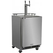 Marvel 24-Inch 5.74 Cu Ft. Right Hinge Outdoor Rated Freestanding Dual Tap Beer Dispenser / Kegerator - MO24BTSMRS image
