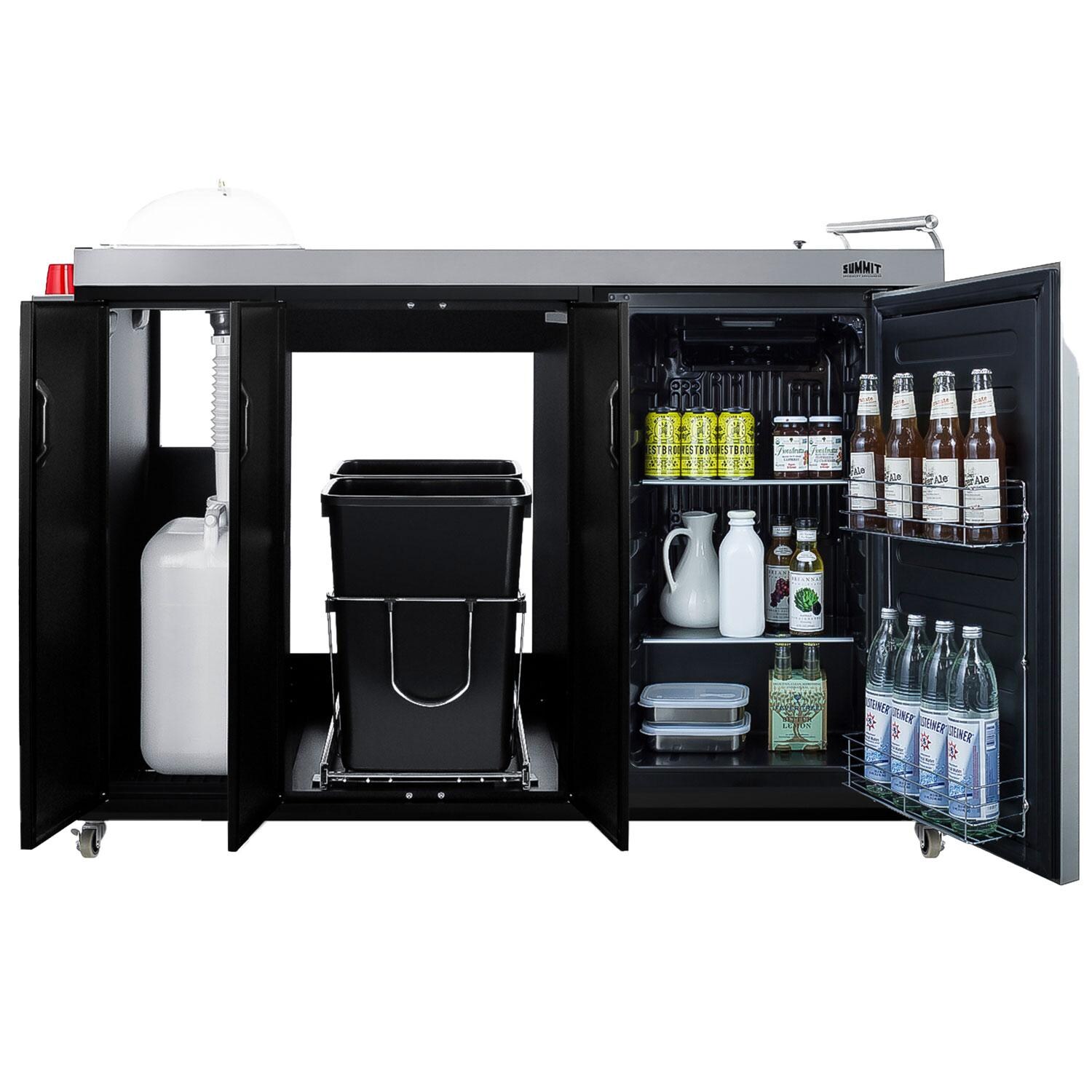 Summit CK54OSLS Portable Outdoor Stainless Steel Weatherproof Kitchenette Refrigerator - Left Hinge - All Features thumbnail