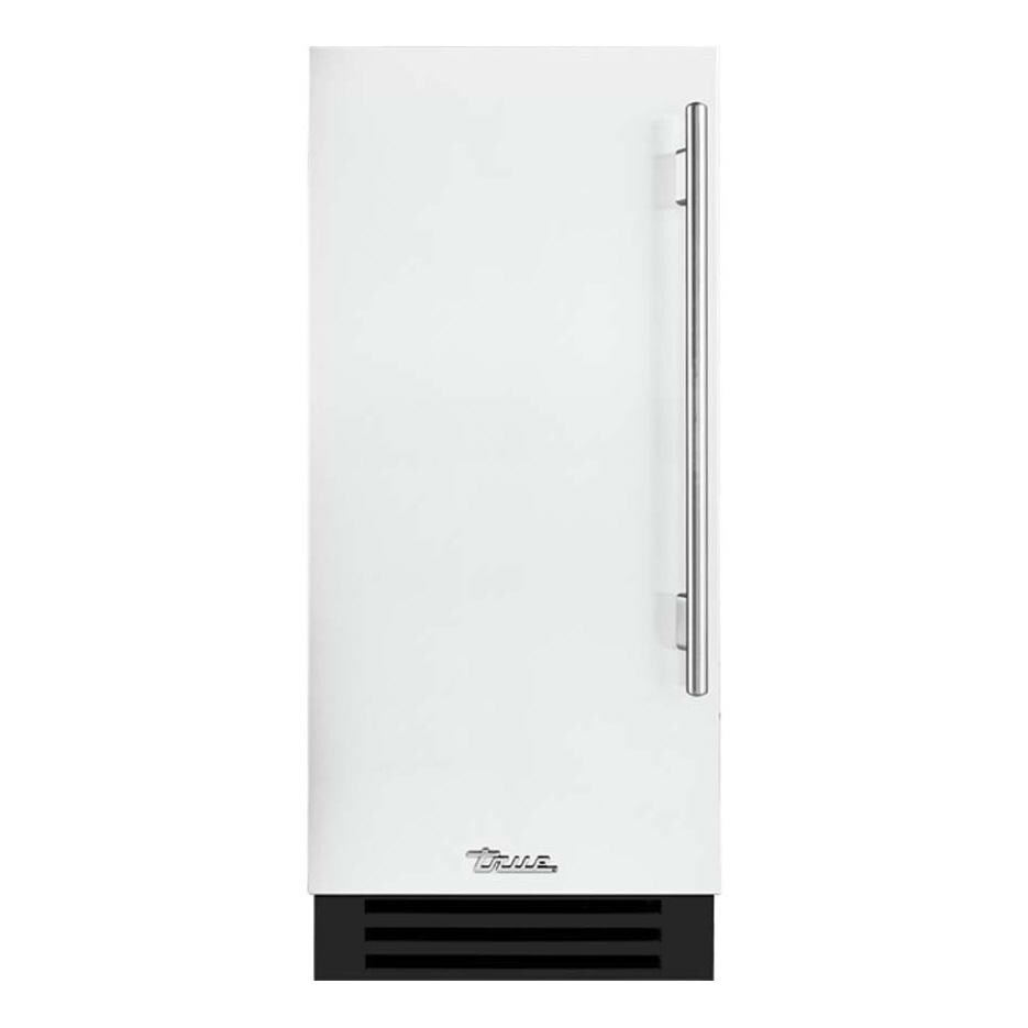 True TUR-15-L-OP-C~DSK-030-H04 15 Inch 3.14 Cu. Ft. Left Hinge Outdoor Refigerator - Matte White w/ Stainless Steel Handles - White Background thumbnail