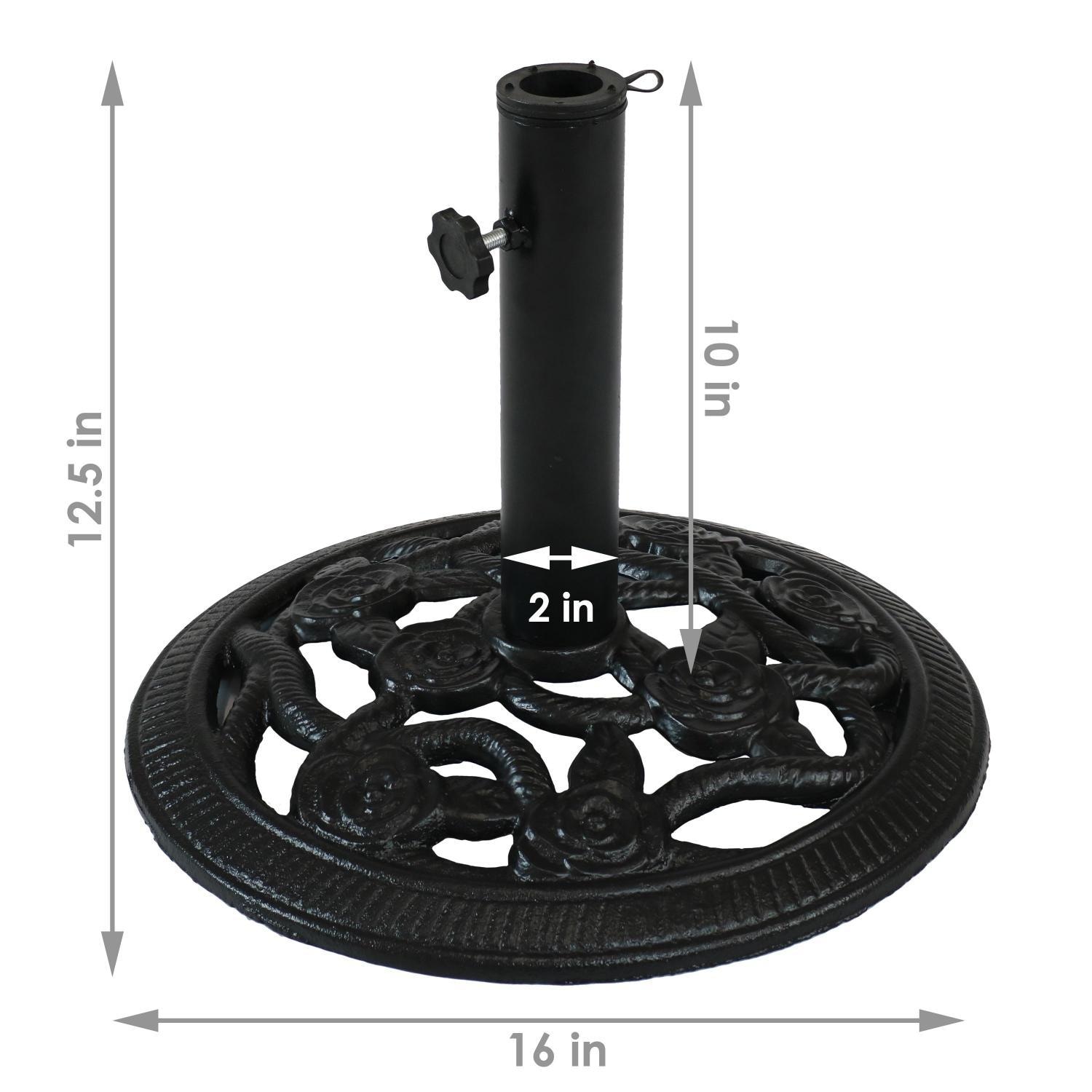 cast iron blsck patio umbrella holder Amazon.com: HLQMFHT Base Heavy Duty Outdoor Umbrella Stand,Outdoor Umbrella Base15.2" Black : Patio, Lawn & Garden standing umbrella next to your lounging area Ultimate Patio 17 lb Rose