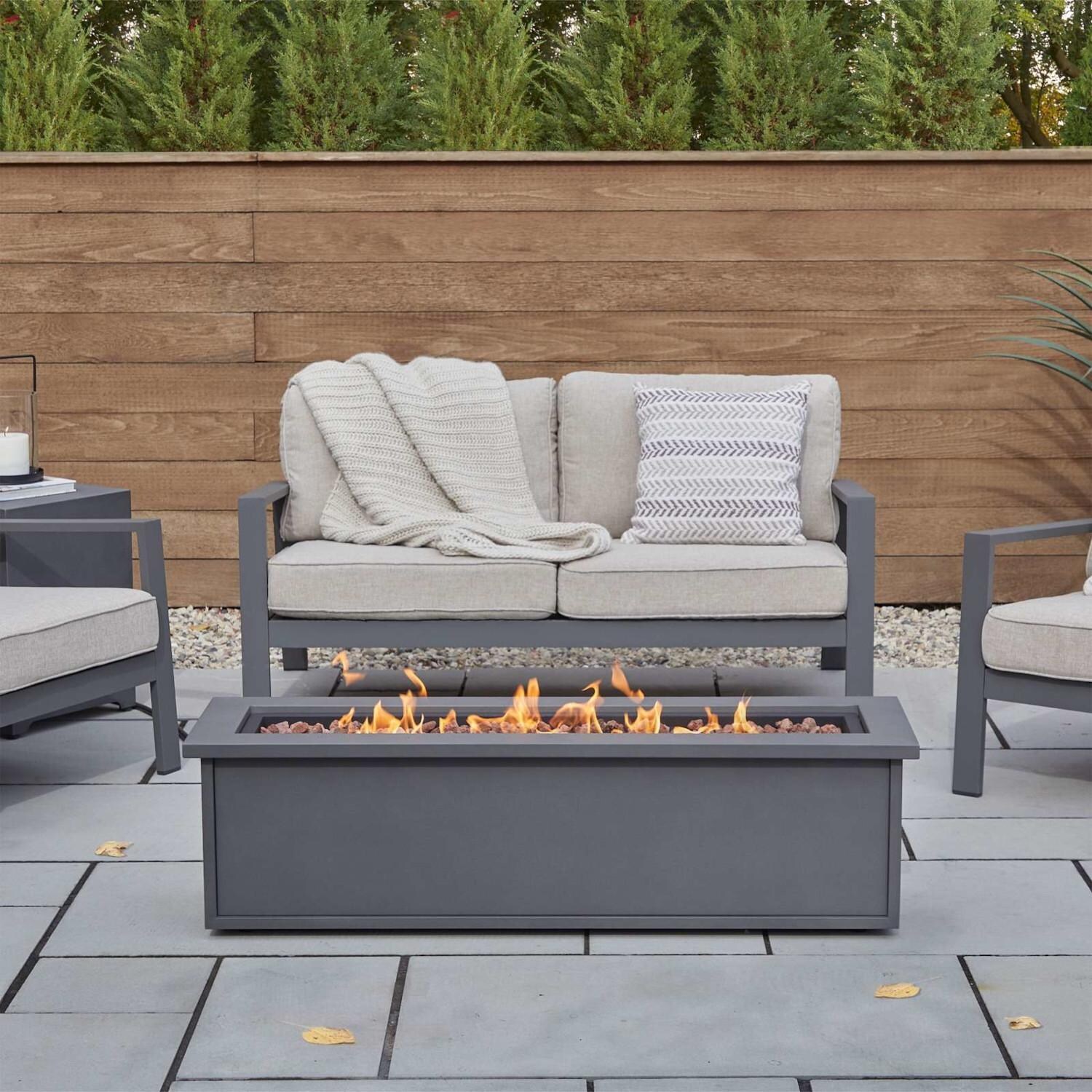 Lakeview SC1520LPWSLT Piney Bay 48-Inch Rectangle Propane Fire Table - Weathered Slate thumbnail