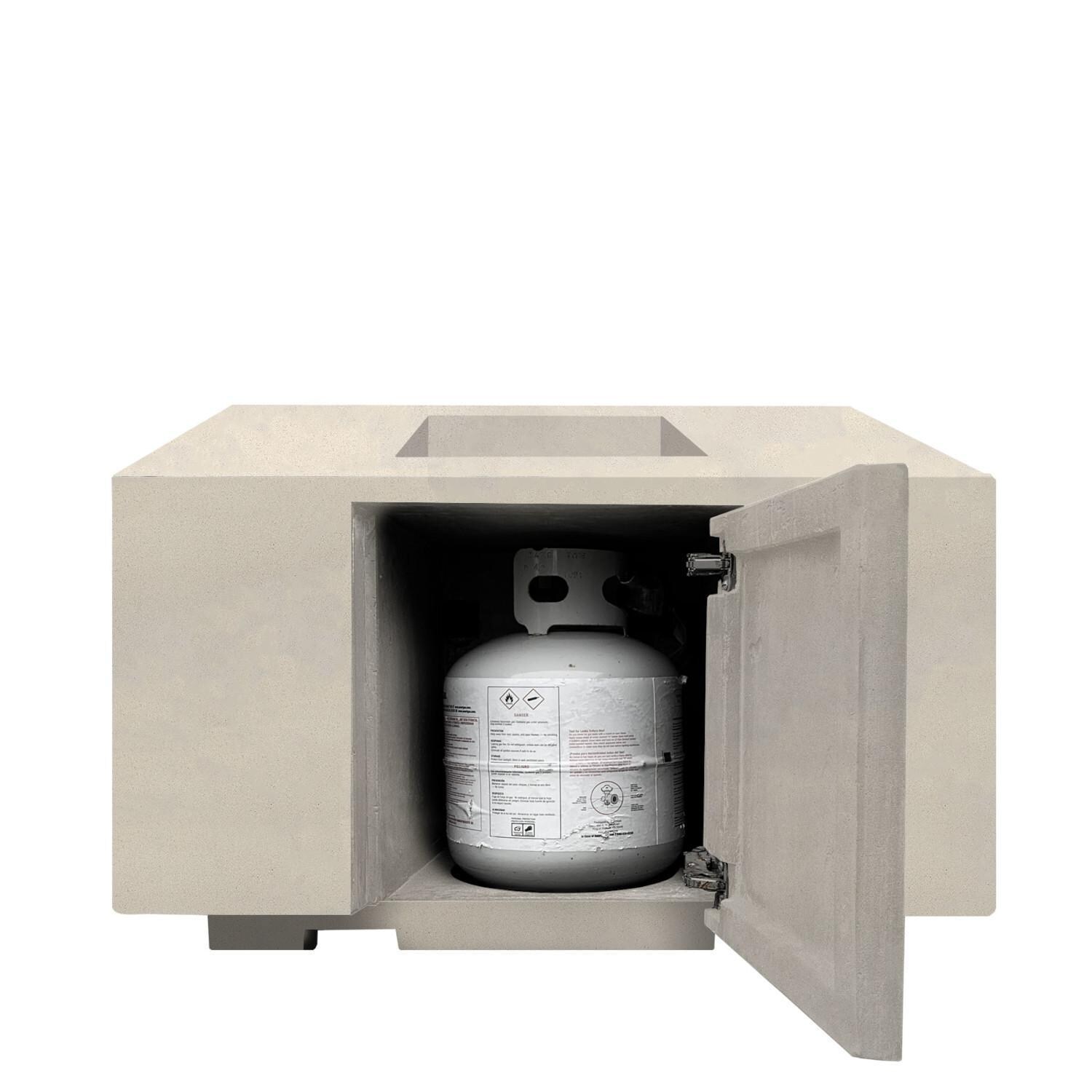 Prism Hardscapes SCPH-435-6LP Porto 58 58-in Rectangular Propane Gas Fire Pit Table - Propane Enclosure - White Background thumbnail