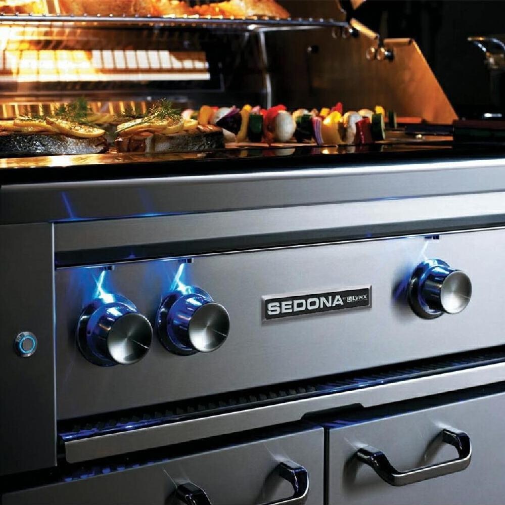 Sedona By Lynx BBQ Island With 36-Inch Natural Gas Grill - Control Knobs Illuminated With Blue LEDs (Shown On Model L500PSR) thumbnail