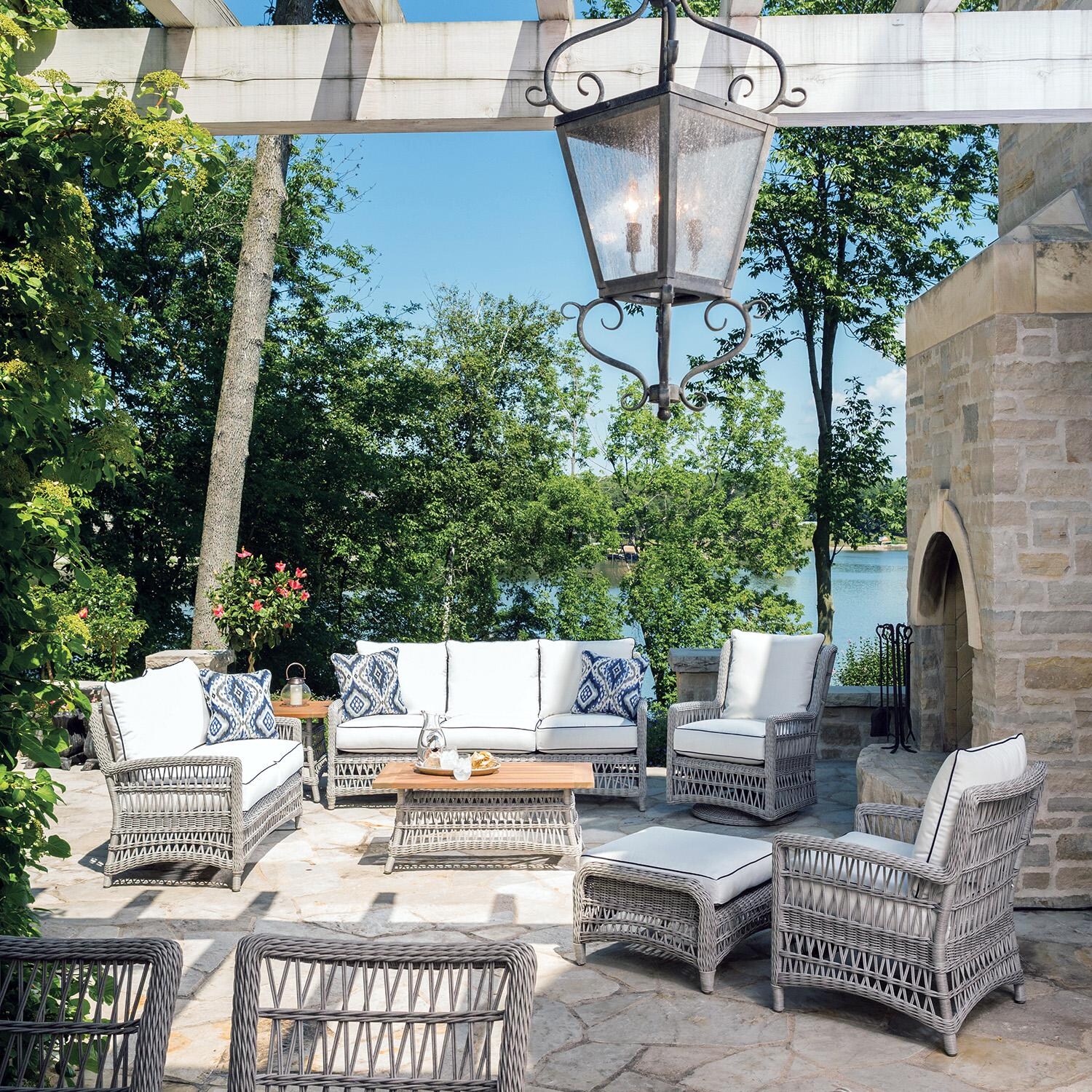 Lloyd Flanders Mackinac High Back Swivel Glider Lounge Chair - Shown in Seating Set thumbnail