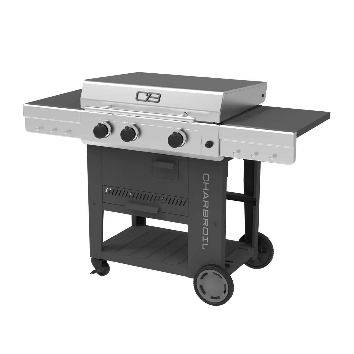 Charbroil 463717325 Versa-Tile 3 Burner 28-Inch All-In-One Cooking Station - Right Angled - White Background thumbnail