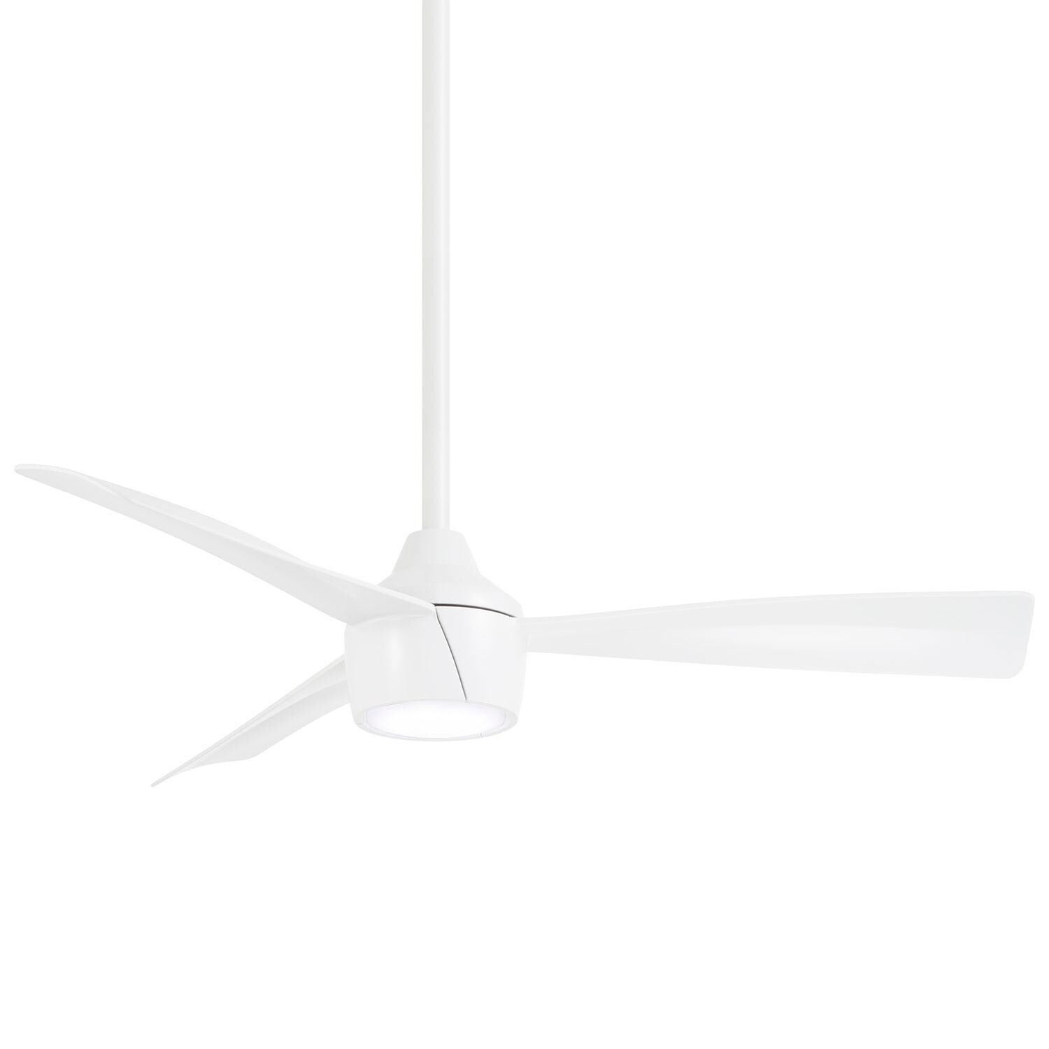 Minka-Aire SKINNIE 44-Inch 3 Blade Outdoor LED Ceiling Fan in White with Remote Control - F625L-WHF