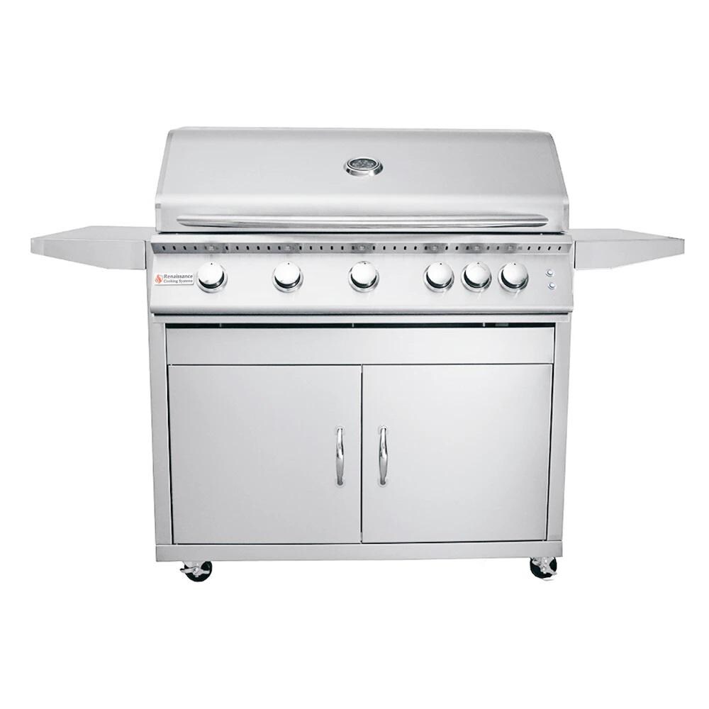 RCS Premier Series 40-Inch 5-Burner Propane Gas Grill With Rear Infrared Burner & Grill Lights - RJC40AL-LP-CK image