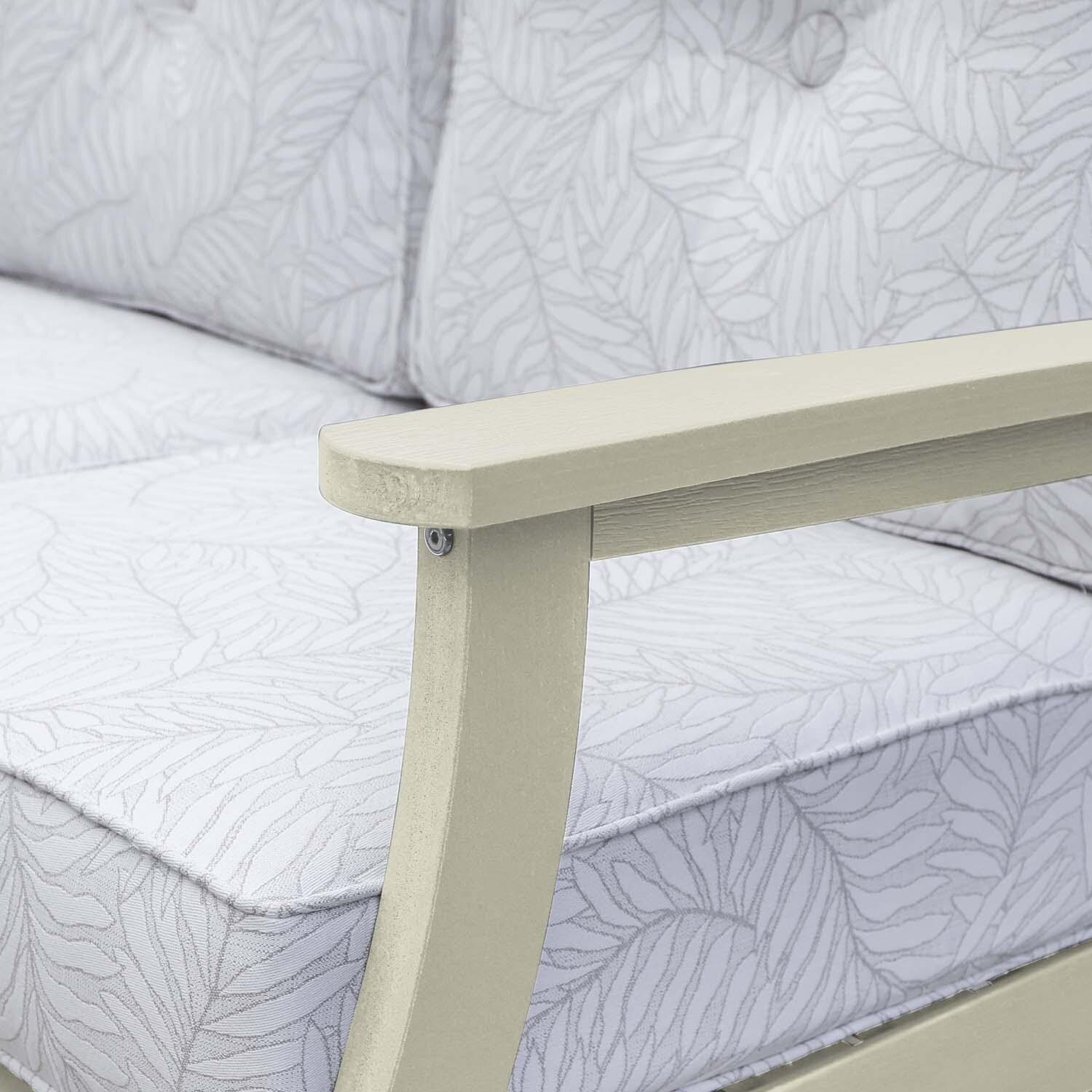 Blushing Bay 2 Person Recycled Plastic Loveseat in Lively Parchment/Whitewash by Lakeview Outdoor Designs - Detail thumbnail
