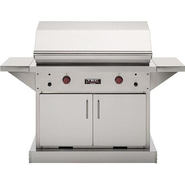 TEC Patio FR 44-Inch Infrared Propane Gas Grill On Stainless Cabinet W/ Red Knobs