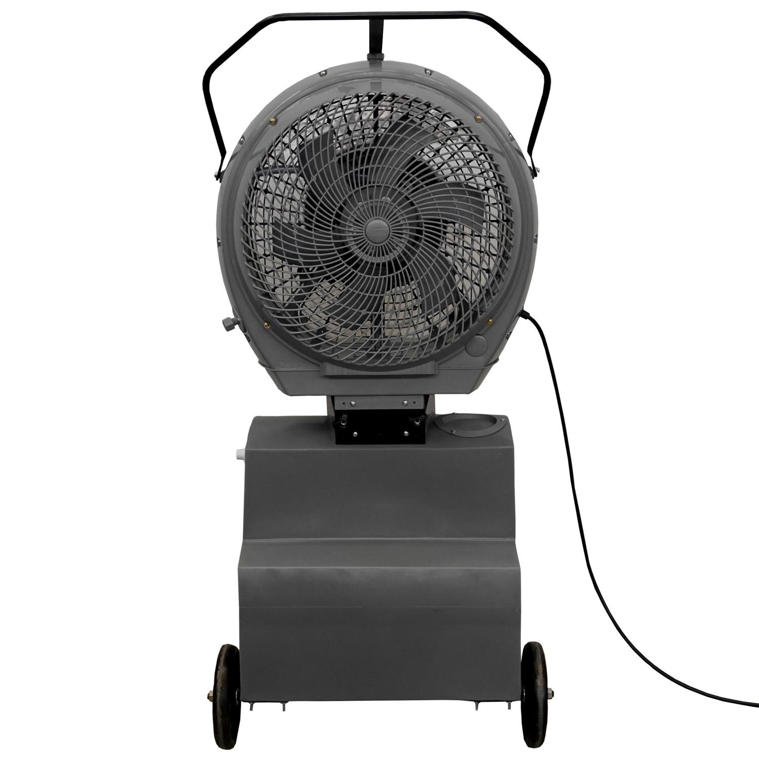 Ecojet by Joape LVP-030401 Cyclone Reservoir 18-Gallon Outdoor Misting Fan - Gray - Back View thumbnail