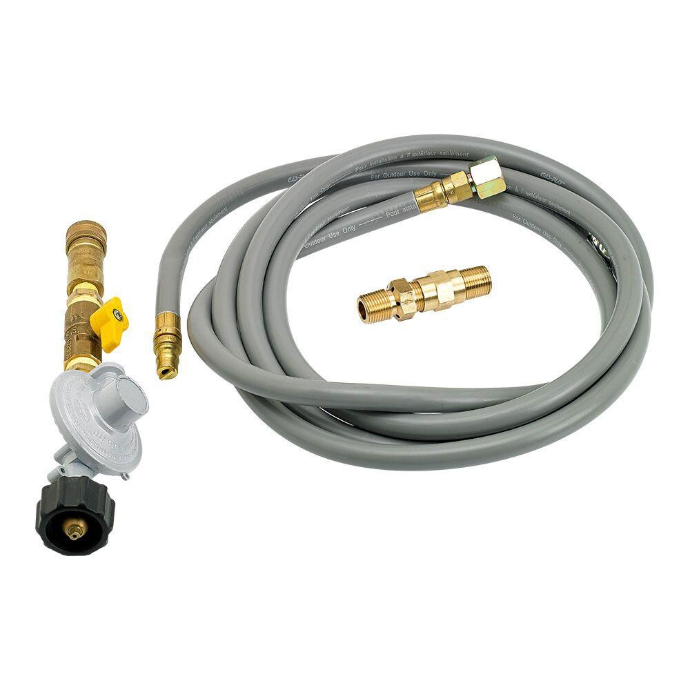BBQGuys Signature Fire Pit Propane Gas Installation Kit W/ 12-Foot Hose & Quick Connect - AFG-FPLP