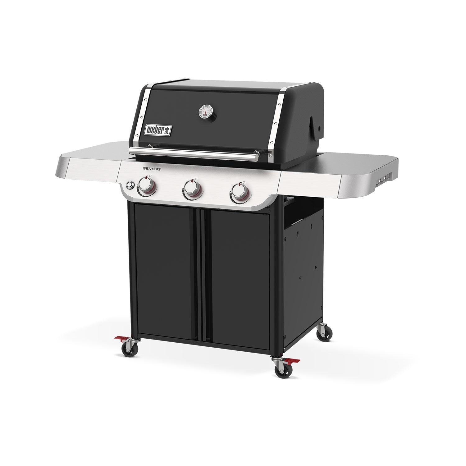 Weber GENESIS 1500011 E-315 Propane Grill - Black - Left Angle View - White Background