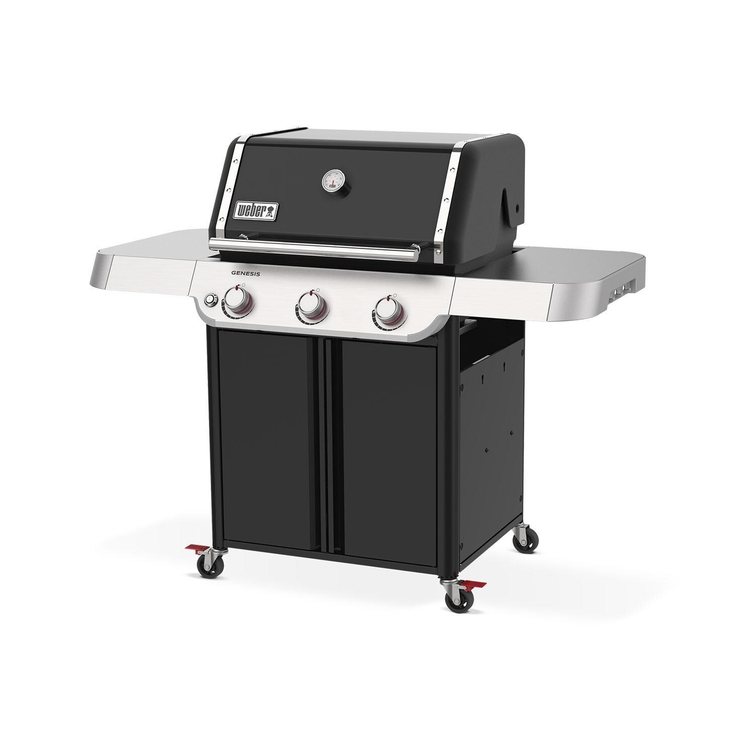 Weber GENESIS 1500011 E-315 Propane Grill - Black - Left Angle View - White Background