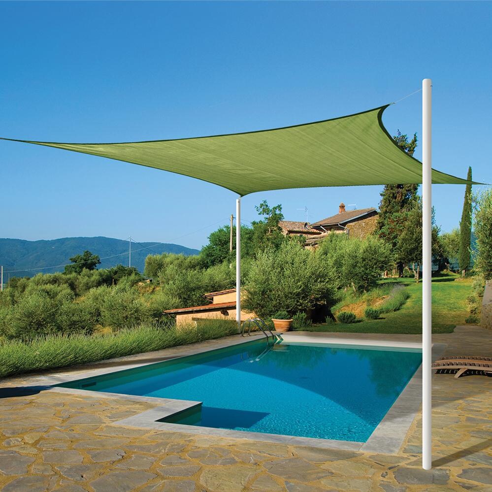 ShadeLogic Sun Shade Sail Heavy Weight 12 Foot Square - Lime Green Pool Cover thumbnail