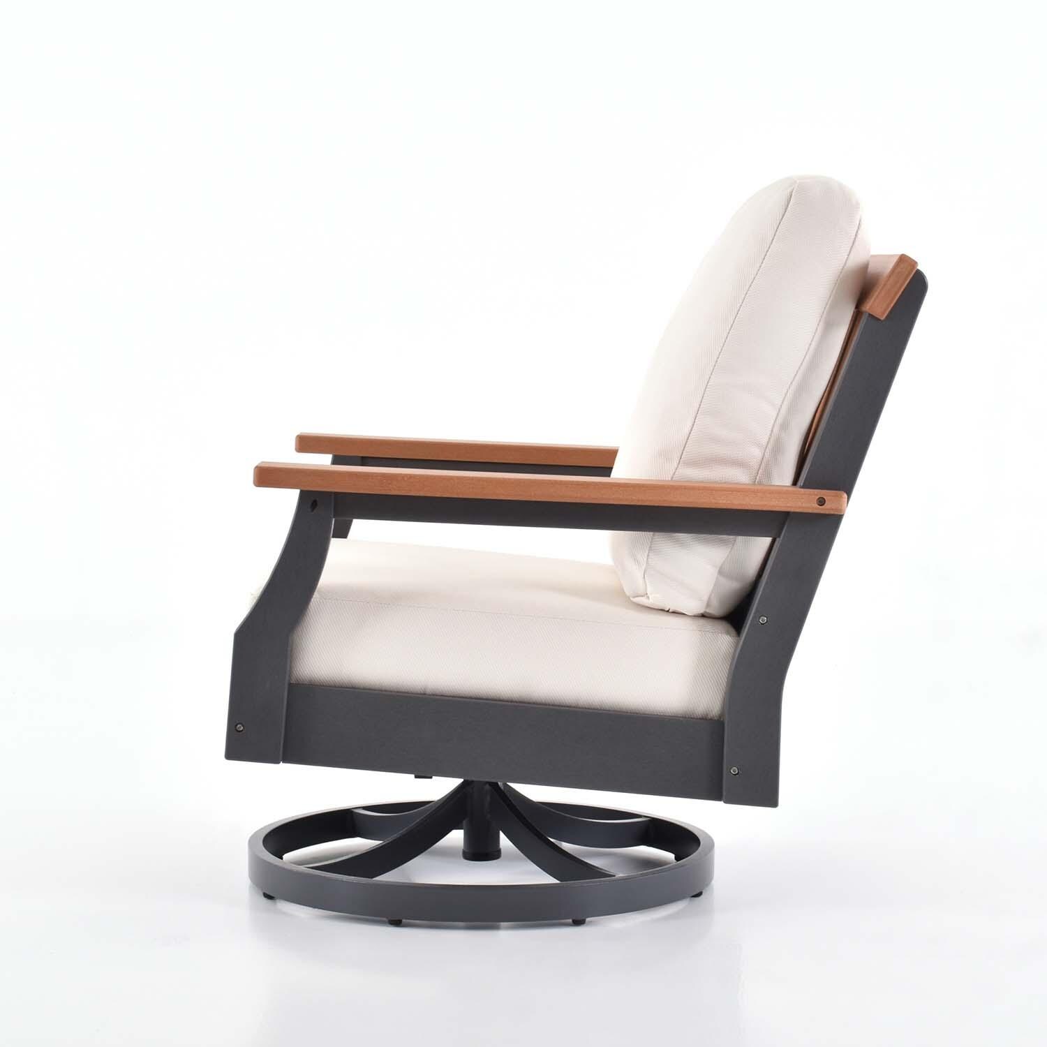 Sabine Landing 5 Pc Set Polyresin Seating Set By Lakeview Outdoor Designs - Chair Side View - Detail thumbnail