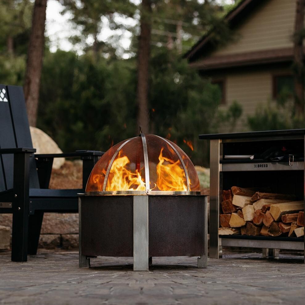Breeo BR-SS30 X Series 30 Inch Stainless Steel Spark Screen - On the Patio - Lifestyle thumbnail