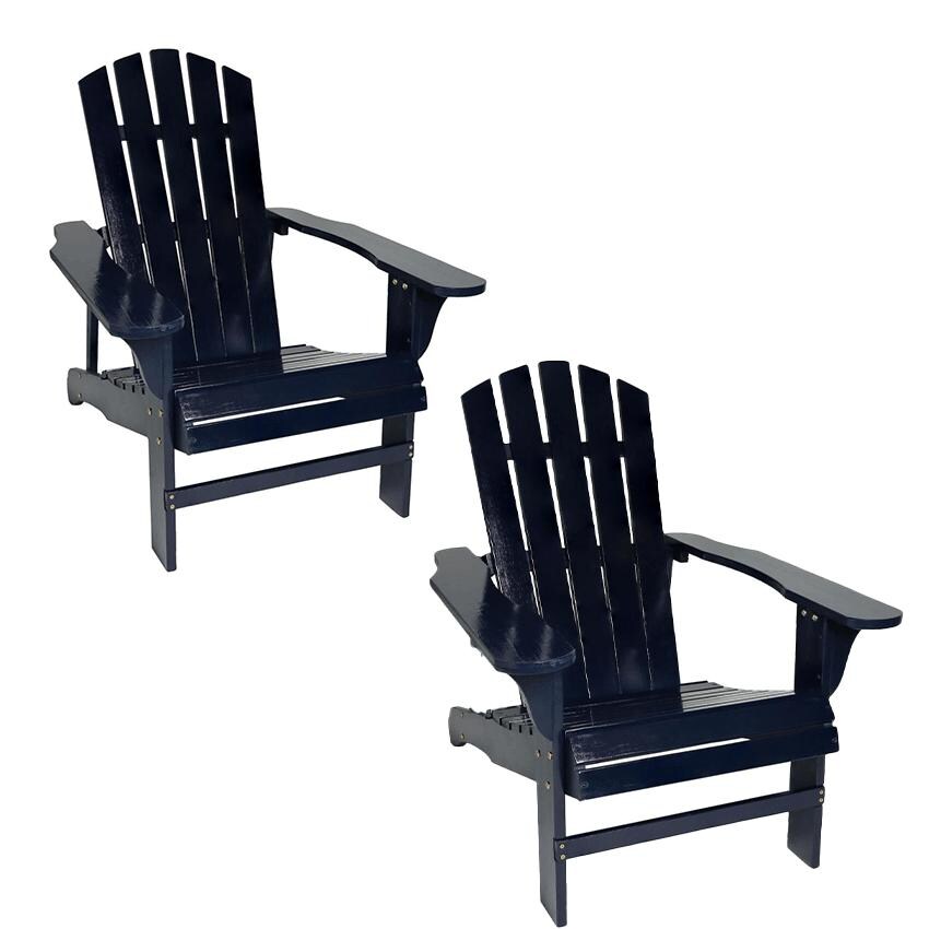 Ultimate Patio Wooden Adirondack Chair - Navy Blue Bundle - White Background thumbnail